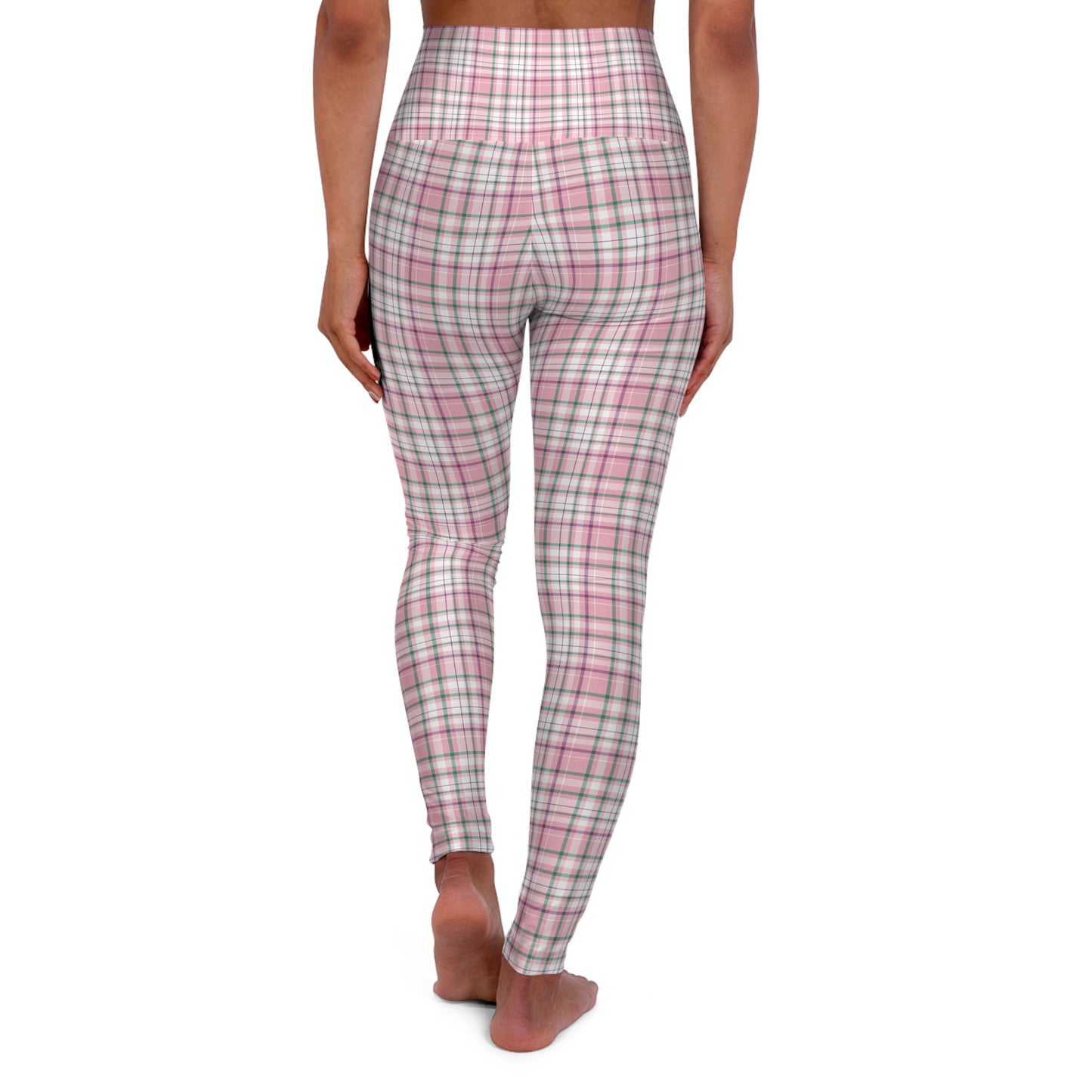 Pink Plaid Yoga Leggings - Celtic Scents