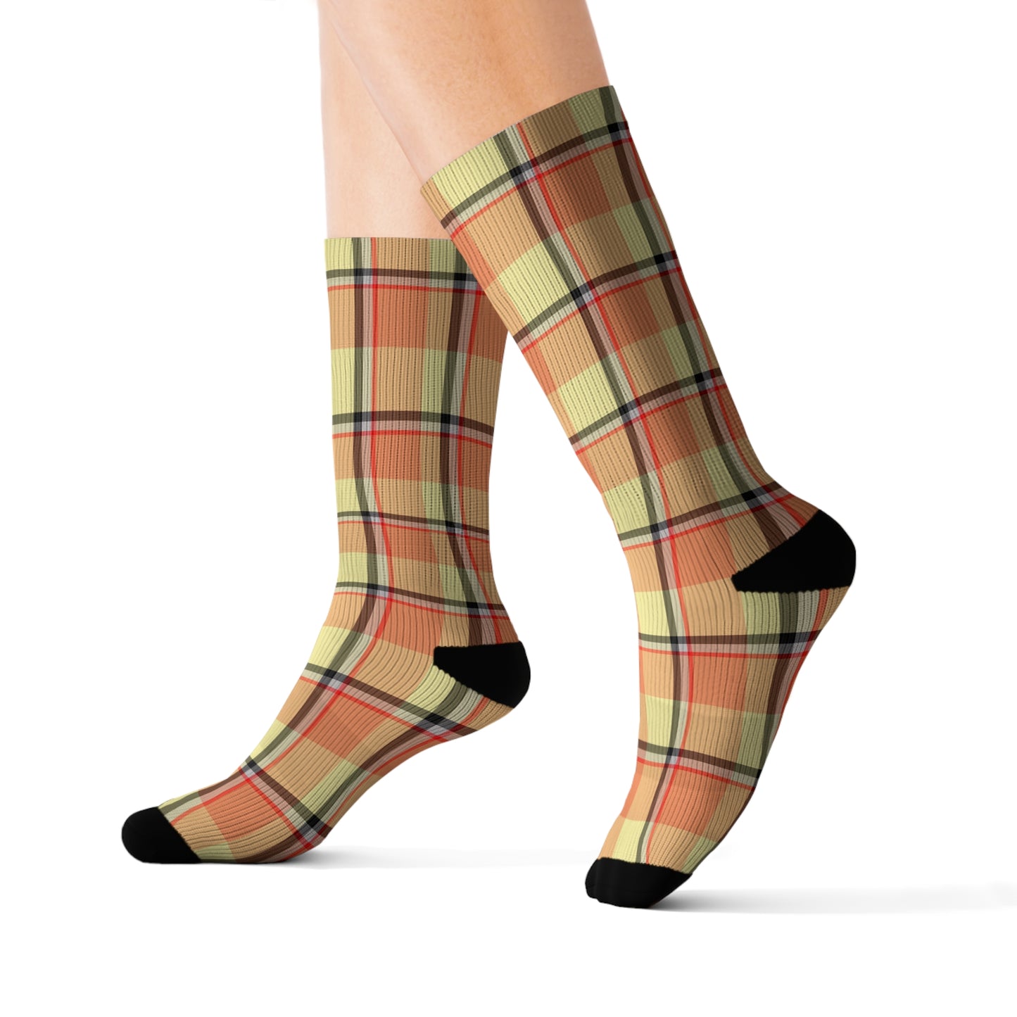 Cozy Plaid Sublimation Socks, Warm Gift, Casual Wear, Holiday Readiness - Celtic Scents