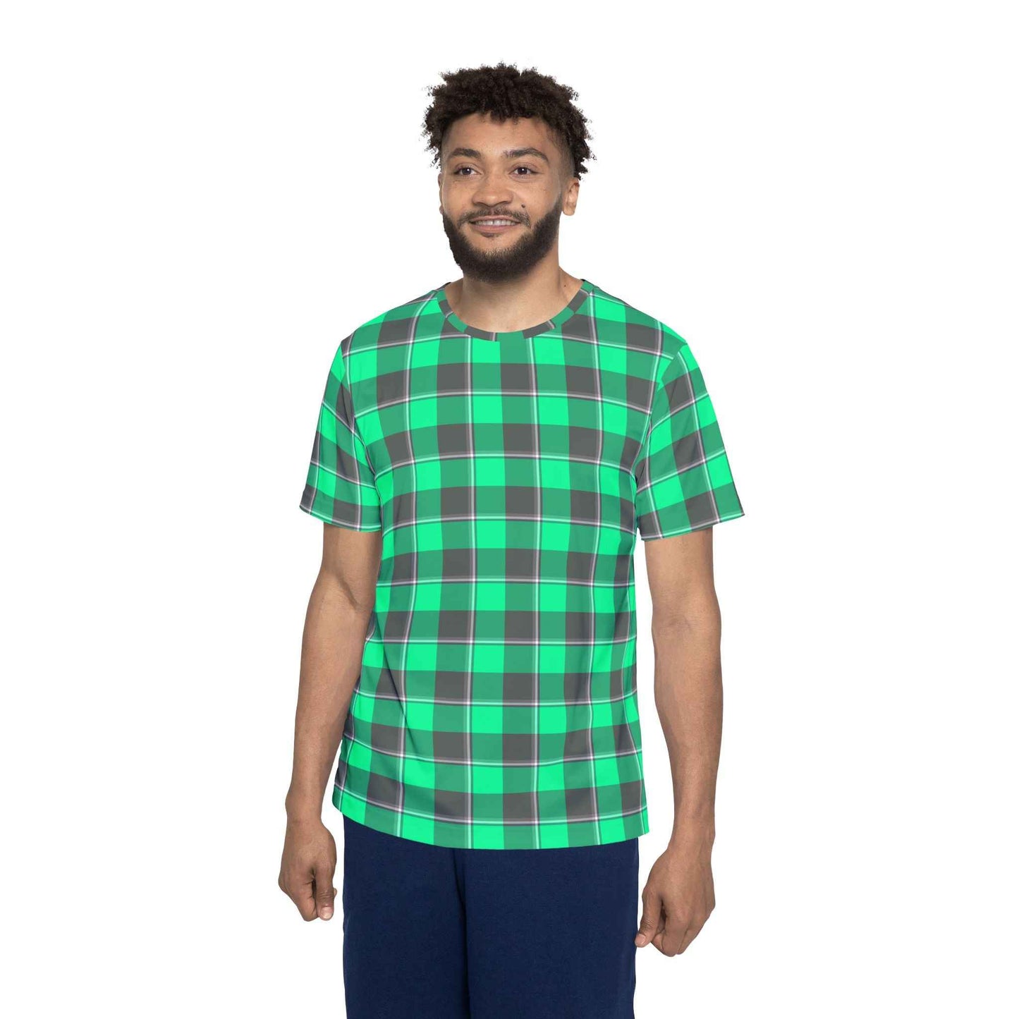 Men's Sports Jersey with Personalized Plaid Design, Casual Wear, Unique Gift for Him