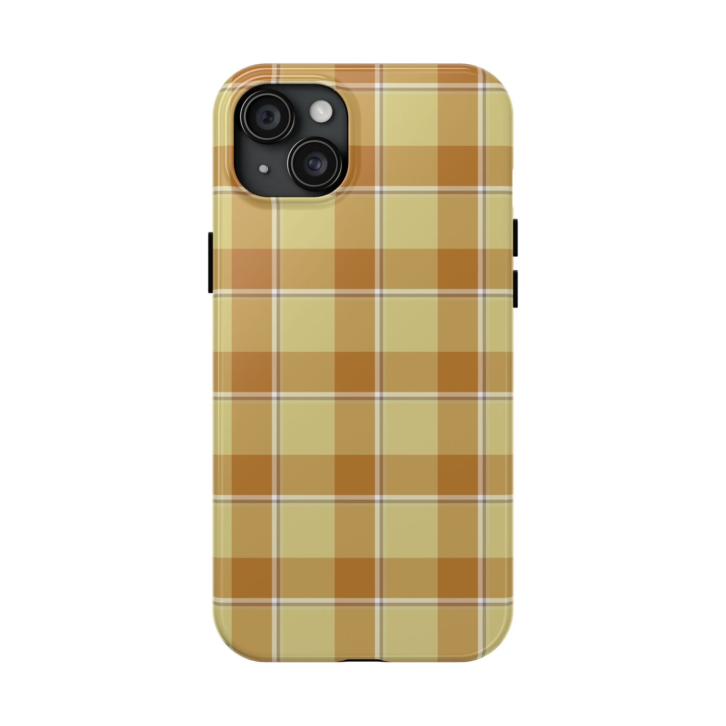 Stylish Autumn Plaid Tough Phone Cases, Trendy Phone Accessories, Durable Phone Protection, Yellow and Brown Plaid, Perfect Gift - Celtic Scents