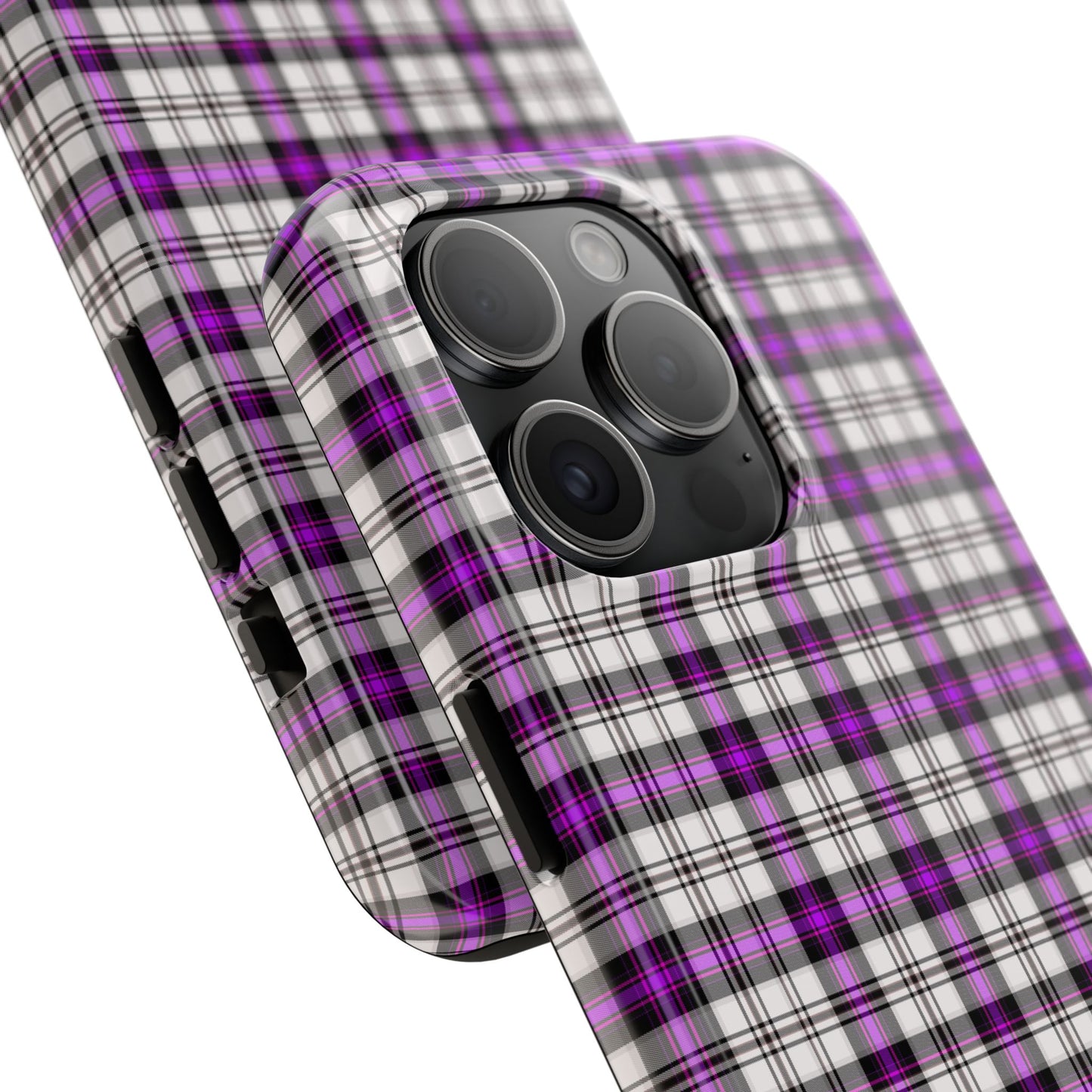 Stylish Tough Phone Case, Purple Plaid Protective Cover, Cute Gift for Teens, Cell Phone Accessory, Trendy Tech - Celtic Scents