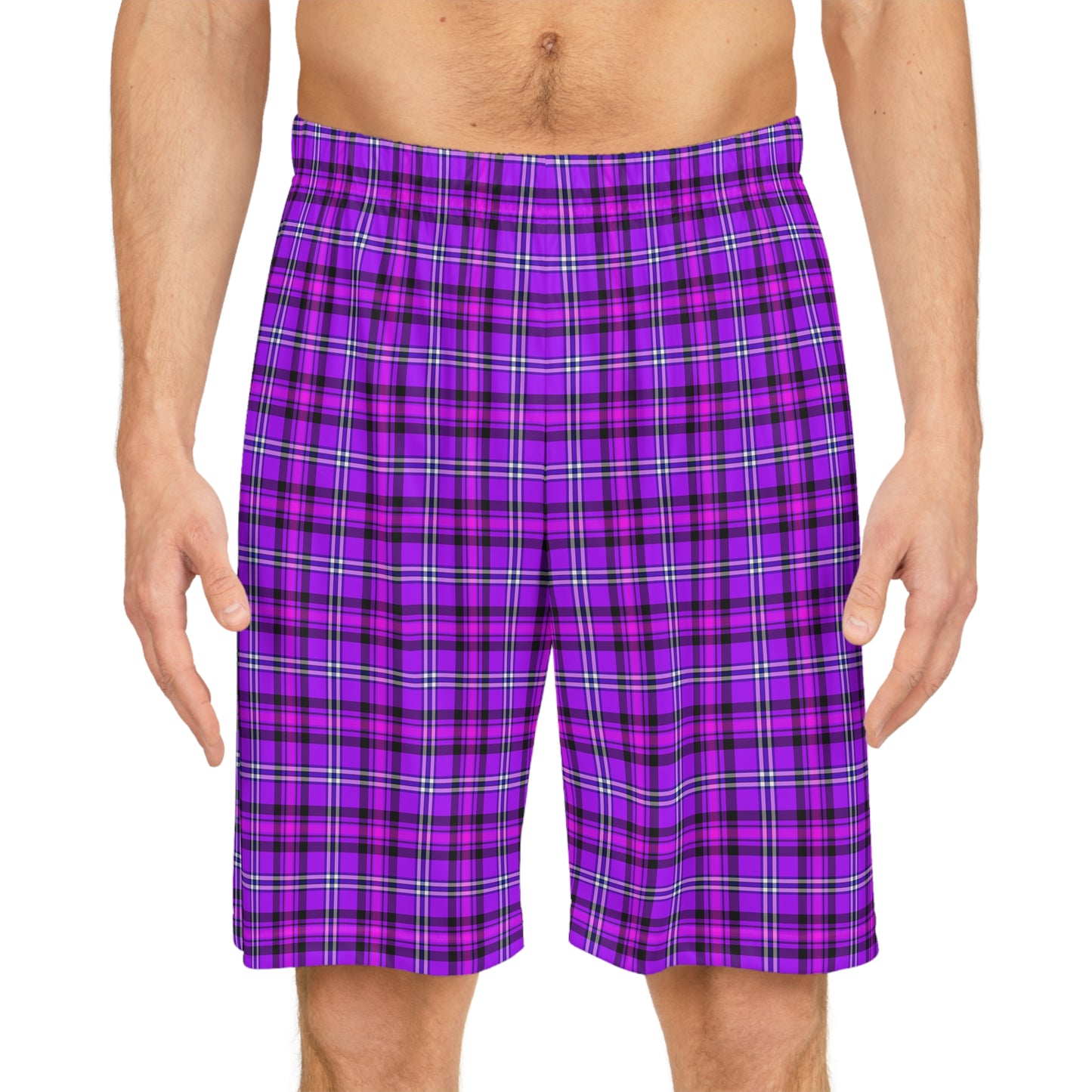Purple Plaid Basketball Shorts, Athletic Wear, Summer Style, Casual Shorts, Gift for Sports Lovers - Celtic Scents