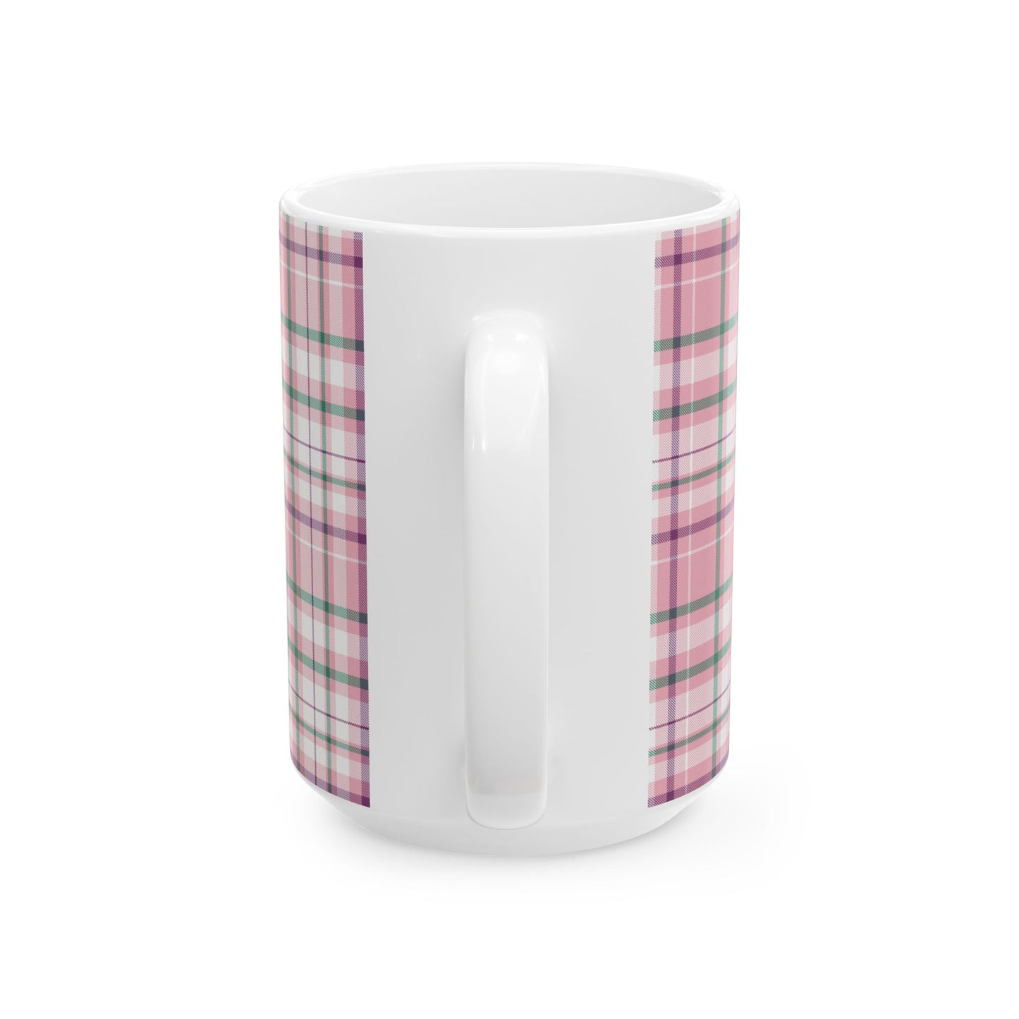 Cozy Multi Pink Plaid Mug | 11oz, 15oz Coffee Cup | Perfect for Autumn, Home Decor, Gift for Friends and Family, Warm Beverage Enjoyment - Celtic Scents