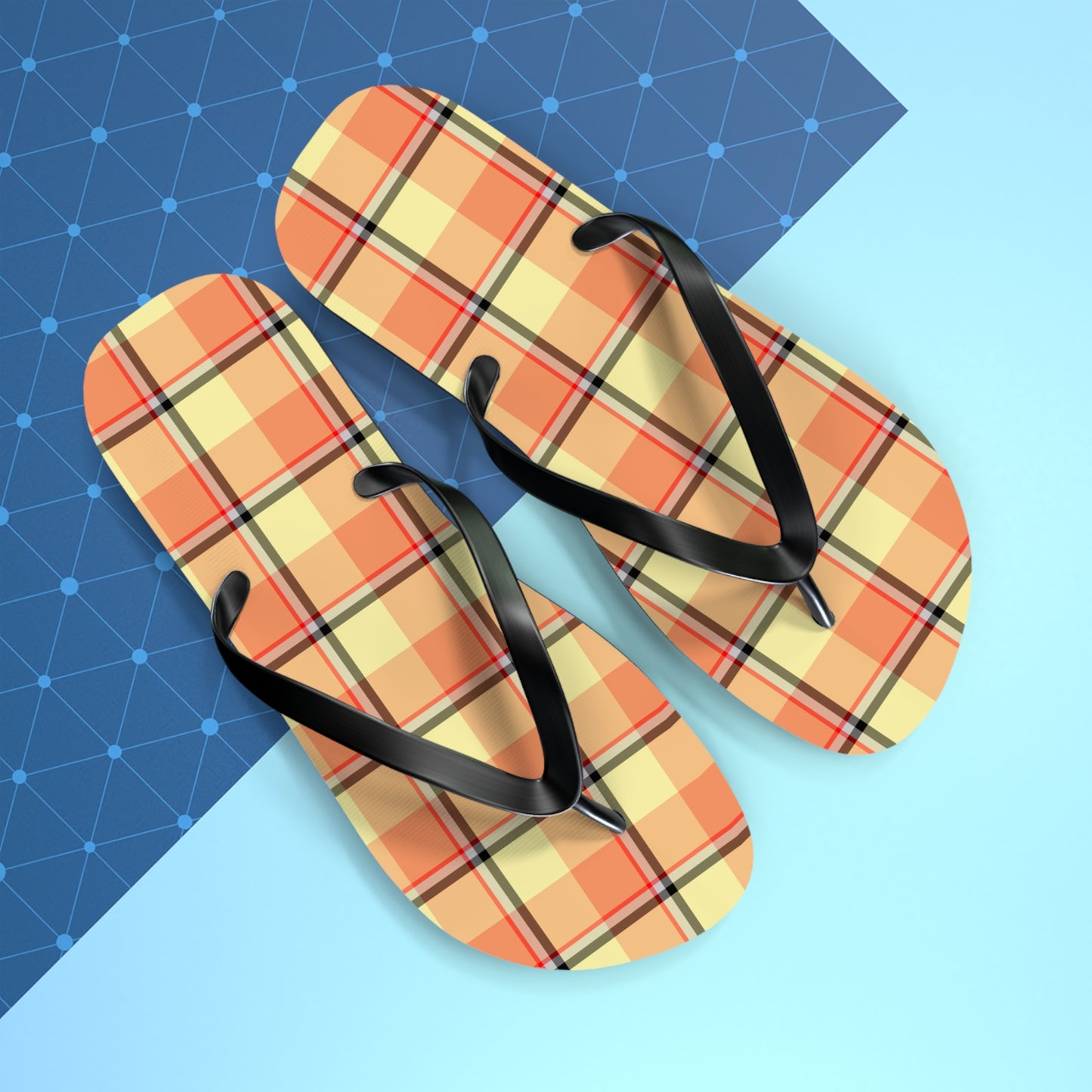 Stylish Plaid Flip Flops for Summer, BeachFootwear, Vacation Sandals, Casual Slip-On Shoes - Celtic Scents