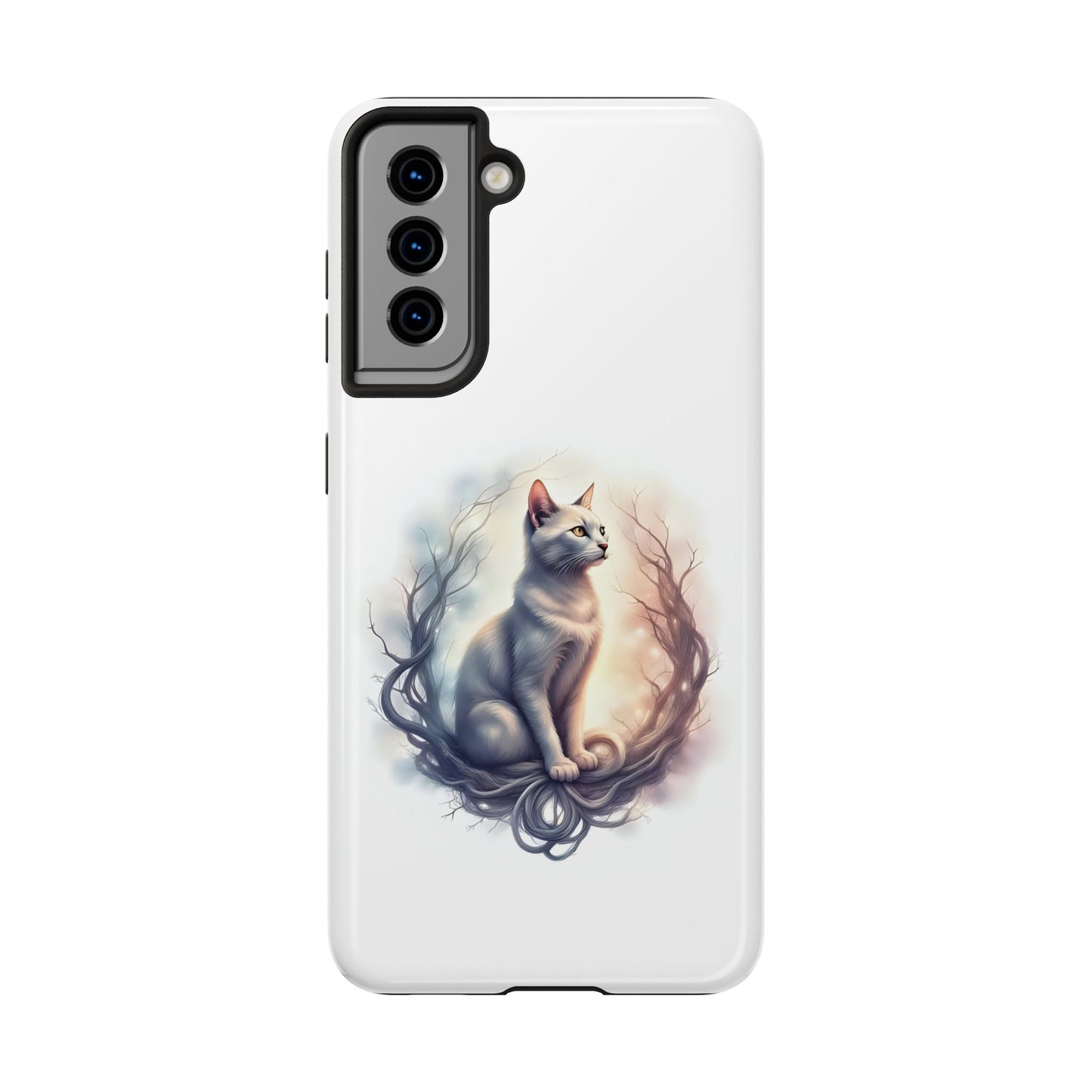 Artistic Cat Phone Case, Tough Phone Cases, Pet Lover Gift, Cat Lover Accessory, Unique Phone Cover, Protector Case - Celtic Scents