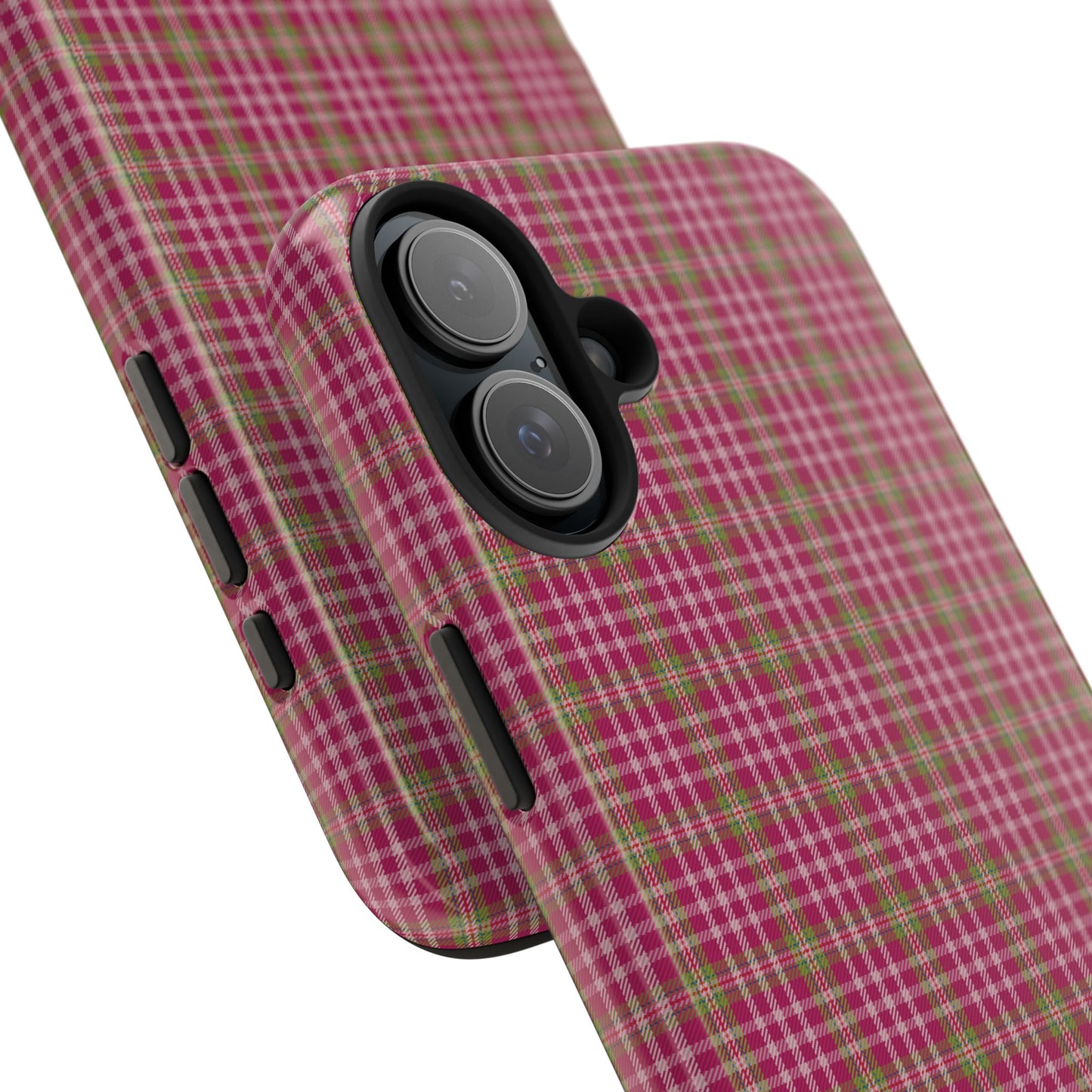Stylish Tough Phone Cases - Protect Your Phone with Trendy Plaid Design, Gift for Her, Pink Plaid Design