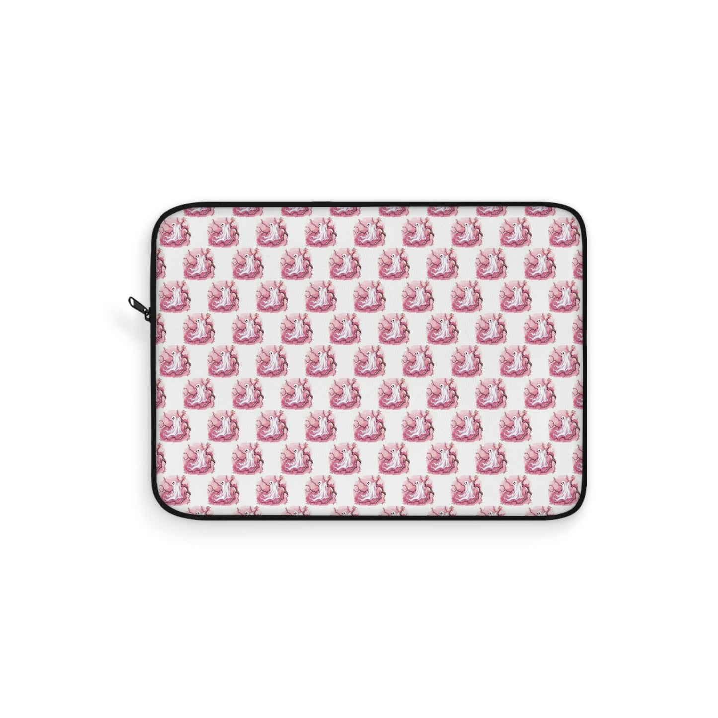 Charming Pink Ghost Laptop Sleeve, Cute Tech Accessory, Gift for Students, Colorful Electronics Cover, Fantasy-themed Sleeve - Celtic Scents