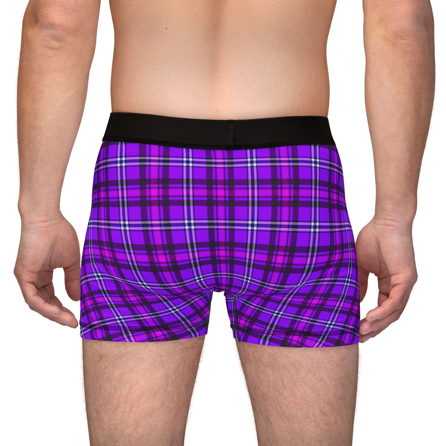 Comfortable Men's Boxers in Purple Plaid - Fun, Stylish, and Unique Underwear for Everyday Wear, Gifts, and Special Occasions - Celtic Scents