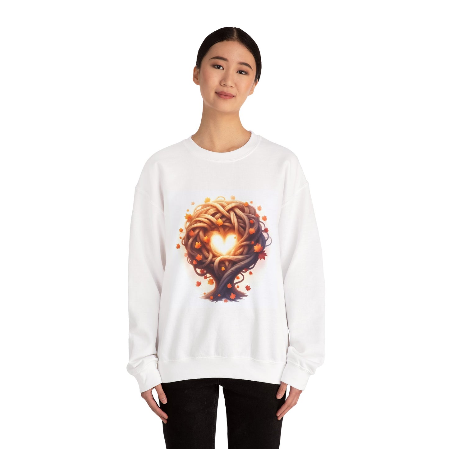 Heart Tree Crewneck Sweatshirt, Cozy Love Sweatshirt, Unisex Gift for Loved Ones, Fall Fashion, Nature-Inspired Apparel - Celtic Scents