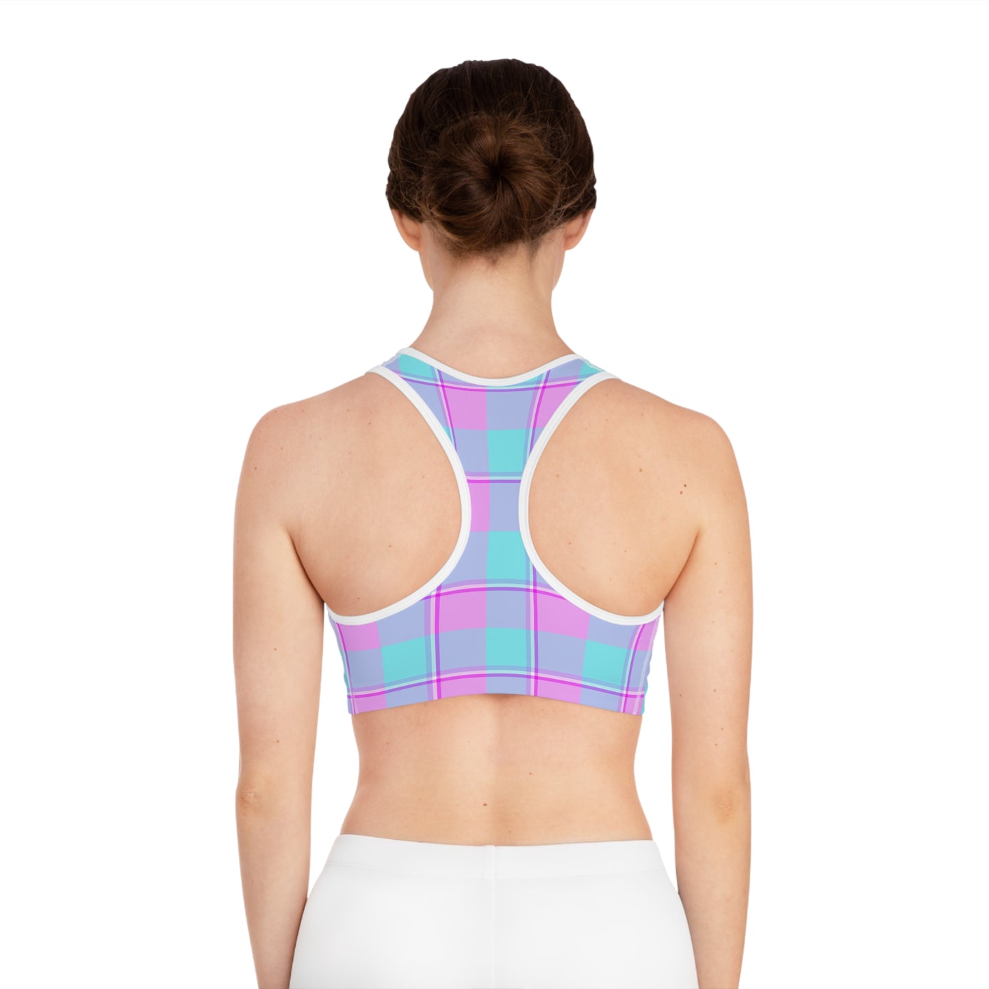 Trendy Plaid Sports Bra, Activewear, Fitness Top, Gym Wear, Yoga Bra, Workout Gear - Celtic Scents
