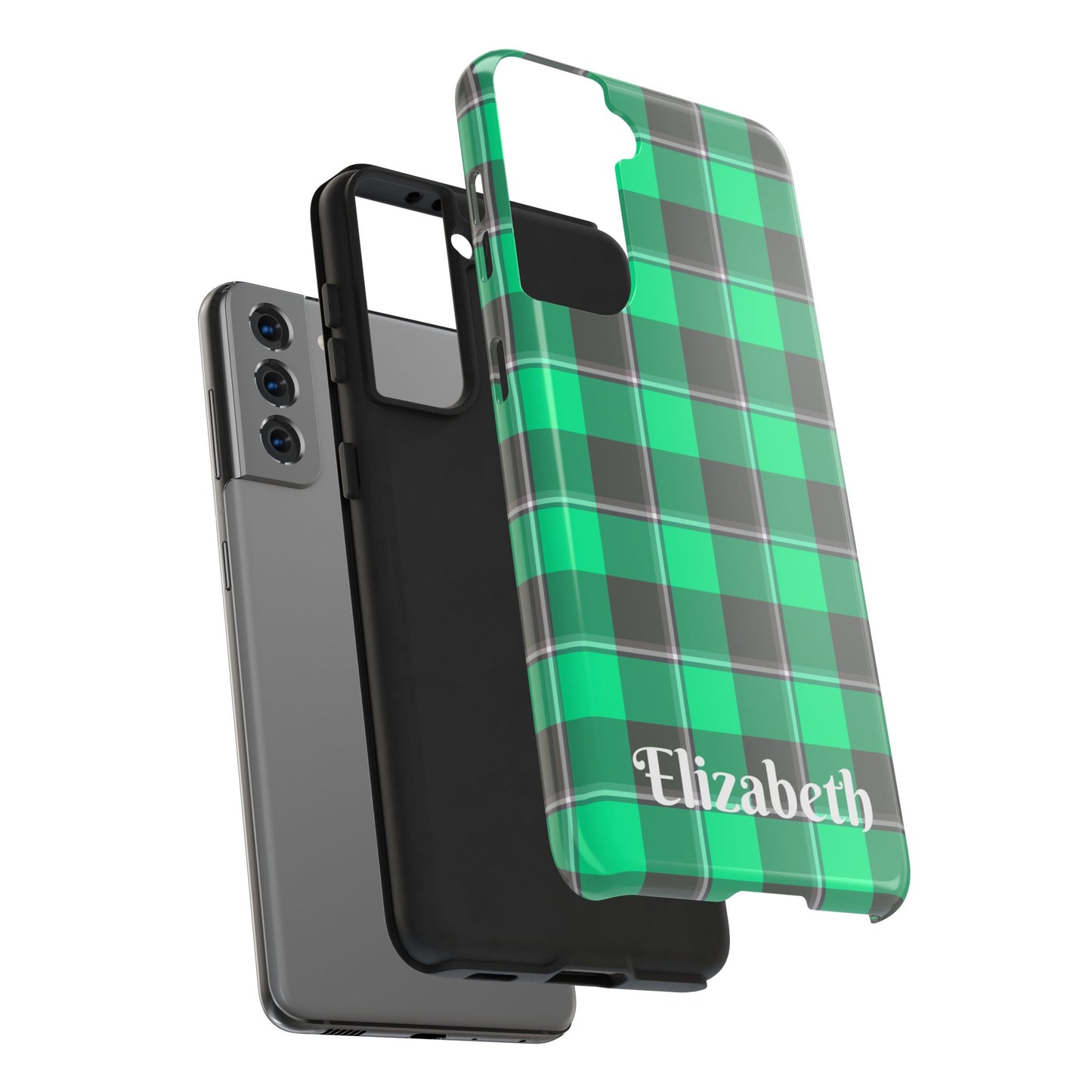 Personalized Plaid Tough Phone Case, Custom Phone Cover, Gifts for Her, Unique Cell Phone Case, Trendy Accessories, Holiday Gifts