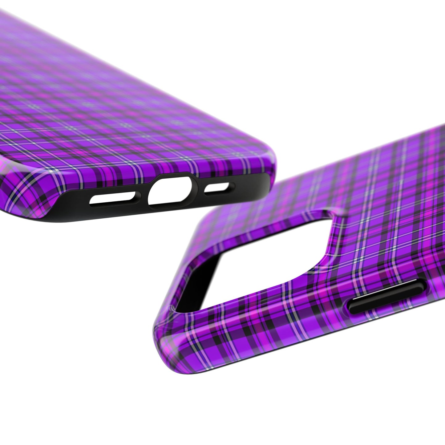 Purple Plaid Stylish Tough Phone Cases, Durable Phone Cover, Protective Case, Trendy Design, Gifts for Her - Celtic Scents
