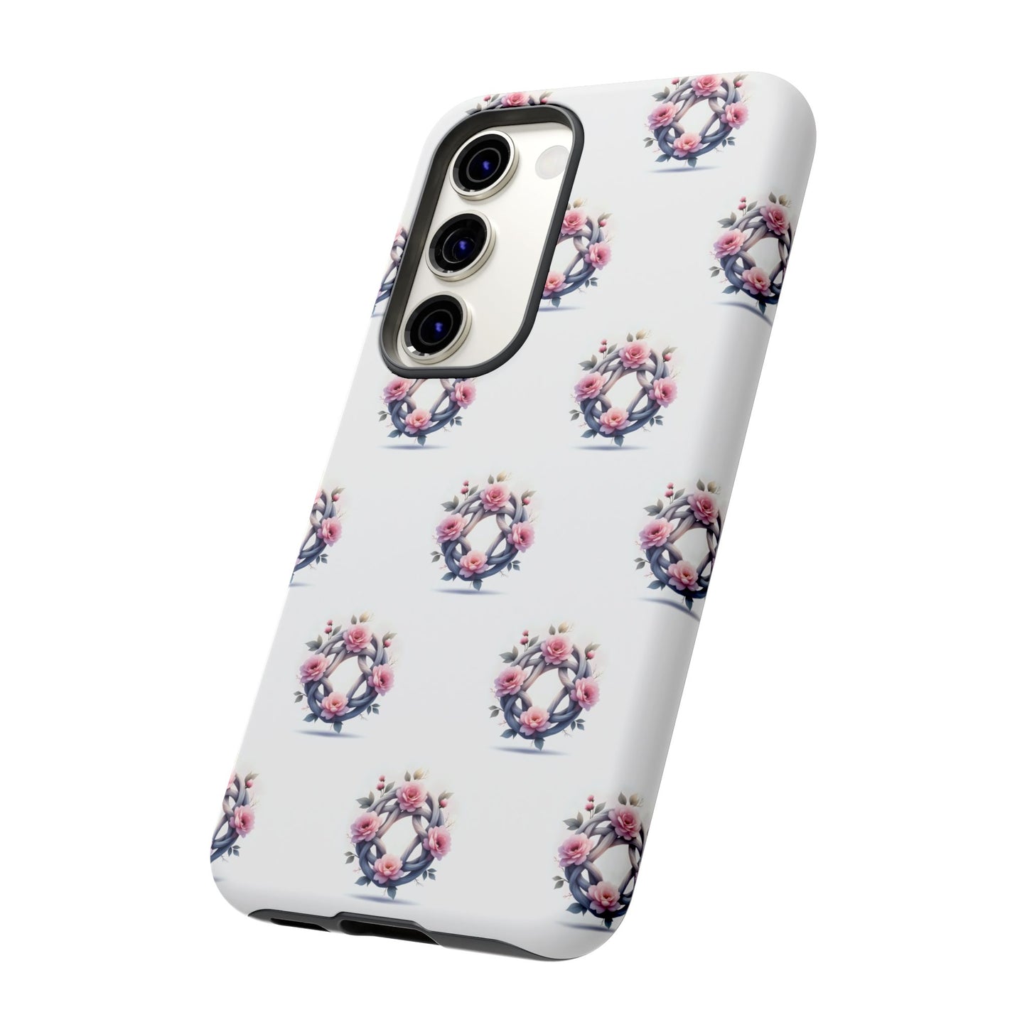 Floral Phone Case, Tough Cases for Women, Cute Celtic Knot Floral Design iPhone Cover, Gift for Her, Stylish Tech Accessories