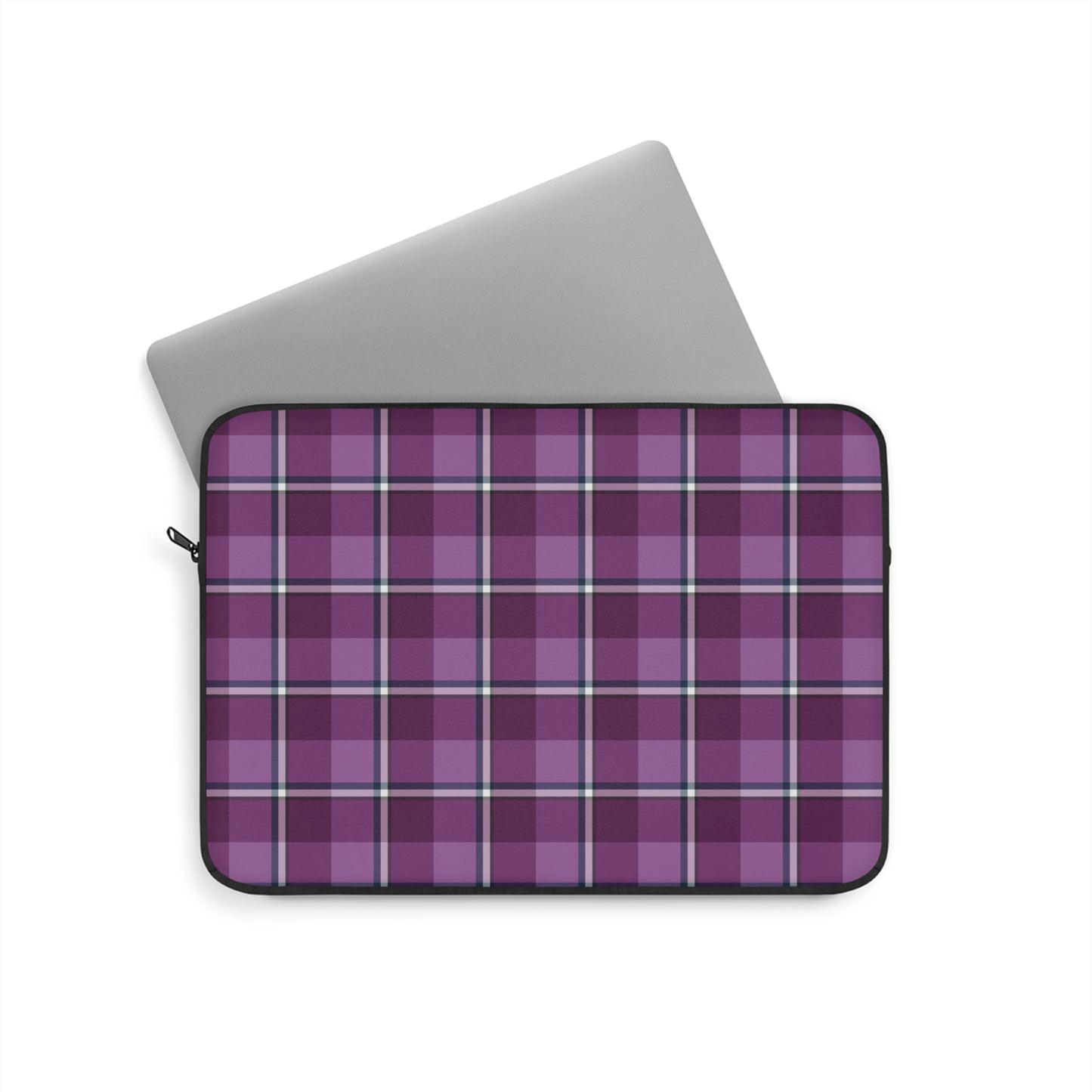 Plaid Laptop Sleeve, Purple Checkered Case for School, Work, Travel, Stylish Computer Cover, Gift for Students, Tech Accessories - Celtic Scents