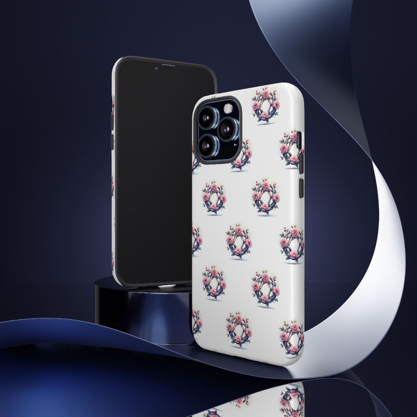Floral Phone Case, Tough Cases for Women, Cute Celtic Knot Floral Design iPhone Cover, Gift for Her, Stylish Tech Accessories