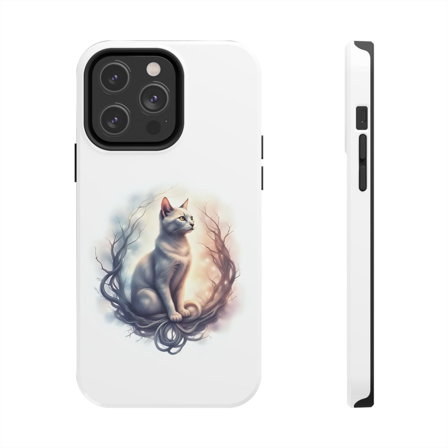 Artistic Cat Phone Case, Tough Phone Cases, Pet Lover Gift, Cat Lover Accessory, Unique Phone Cover, Protector Case - Celtic Scents