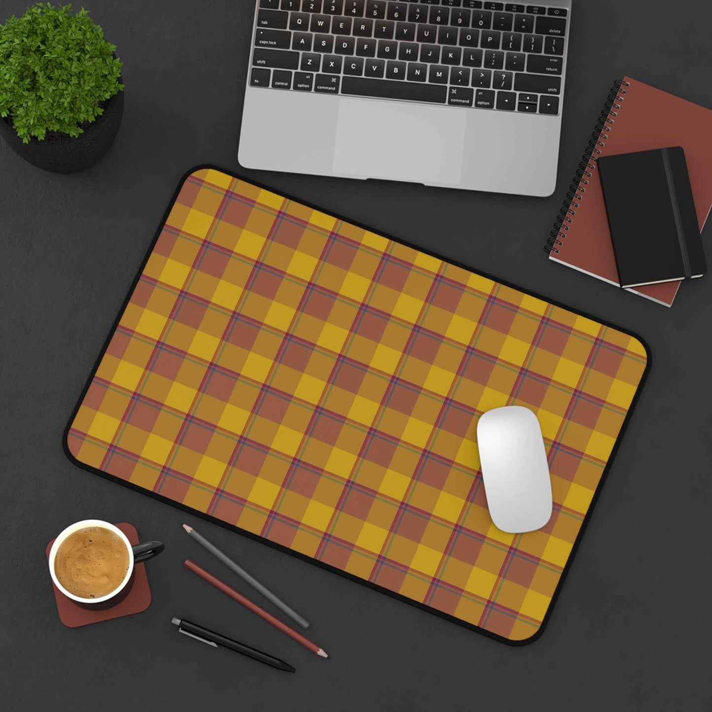 Cozy Plaid Desk Mat for Home Office, Office Decor, Computer Mouse Pad, Studio Essentials, Work from Home Gift