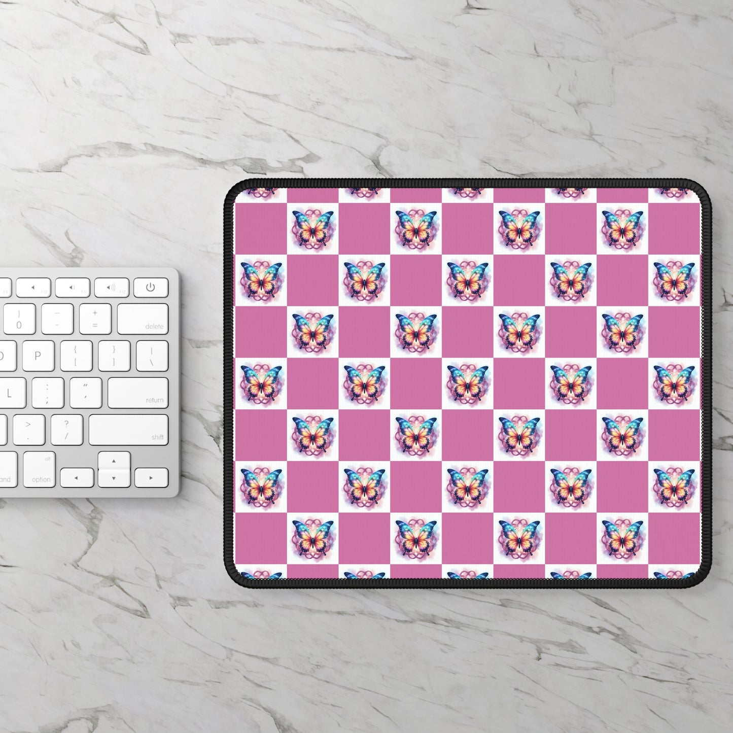 Colorful Butterfly Gaming Mouse Pad, Gamer Desk Accessories, Cute Butterfly Gifts, Unique Office Decor, Pink Butterfly Art Mousepad - Celtic Scents