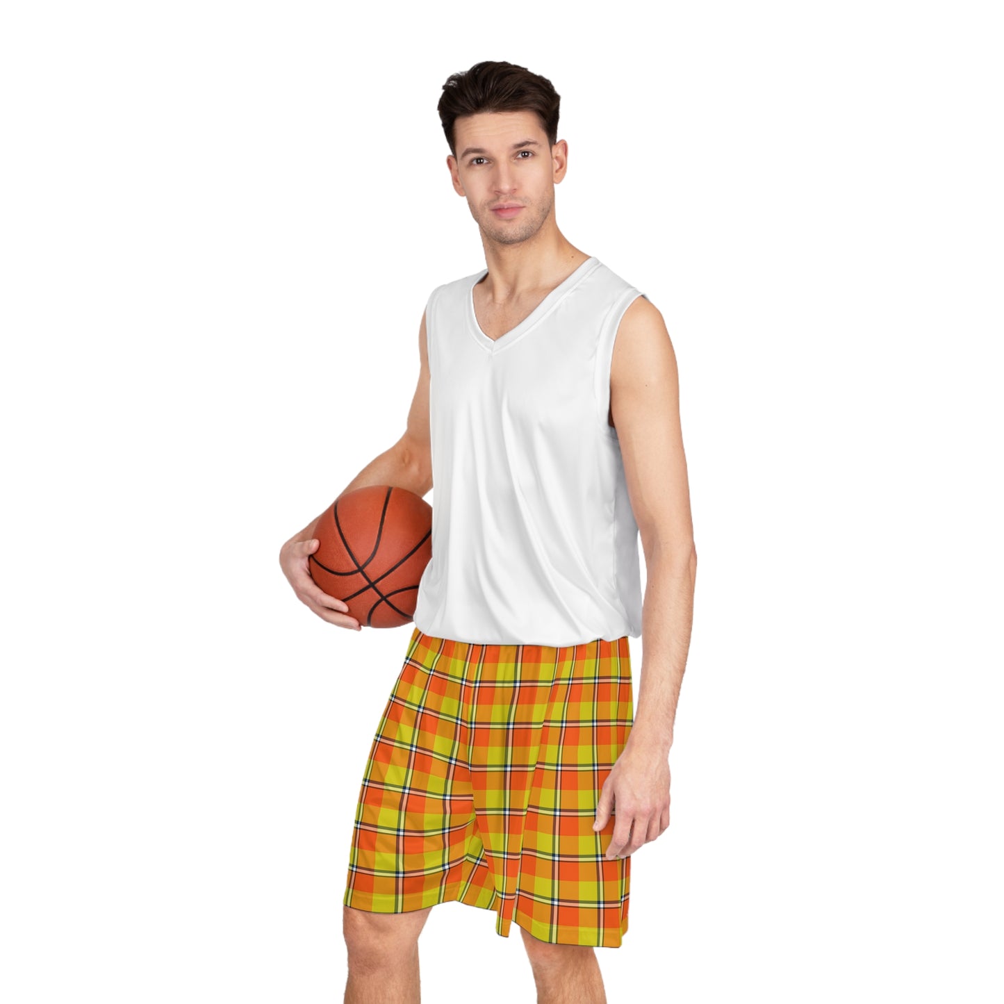 Vibrant Plaid Basketball Shorts, Fun Summer Style for Active Kids & Adults, Lightweight Athletic Wear, Gift for Sports Lovers - Celtic Scents