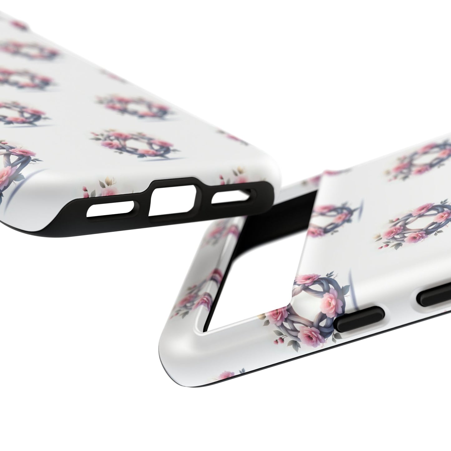 Floral Phone Case, Tough Cases for Women, Cute Celtic Knot Floral Design iPhone Cover, Gift for Her, Stylish Tech Accessories