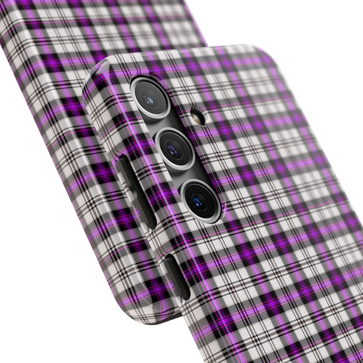 Stylish Tough Phone Case, Purple Plaid Protective Cover, Cute Gift for Teens, Cell Phone Accessory, Trendy Tech - Celtic Scents