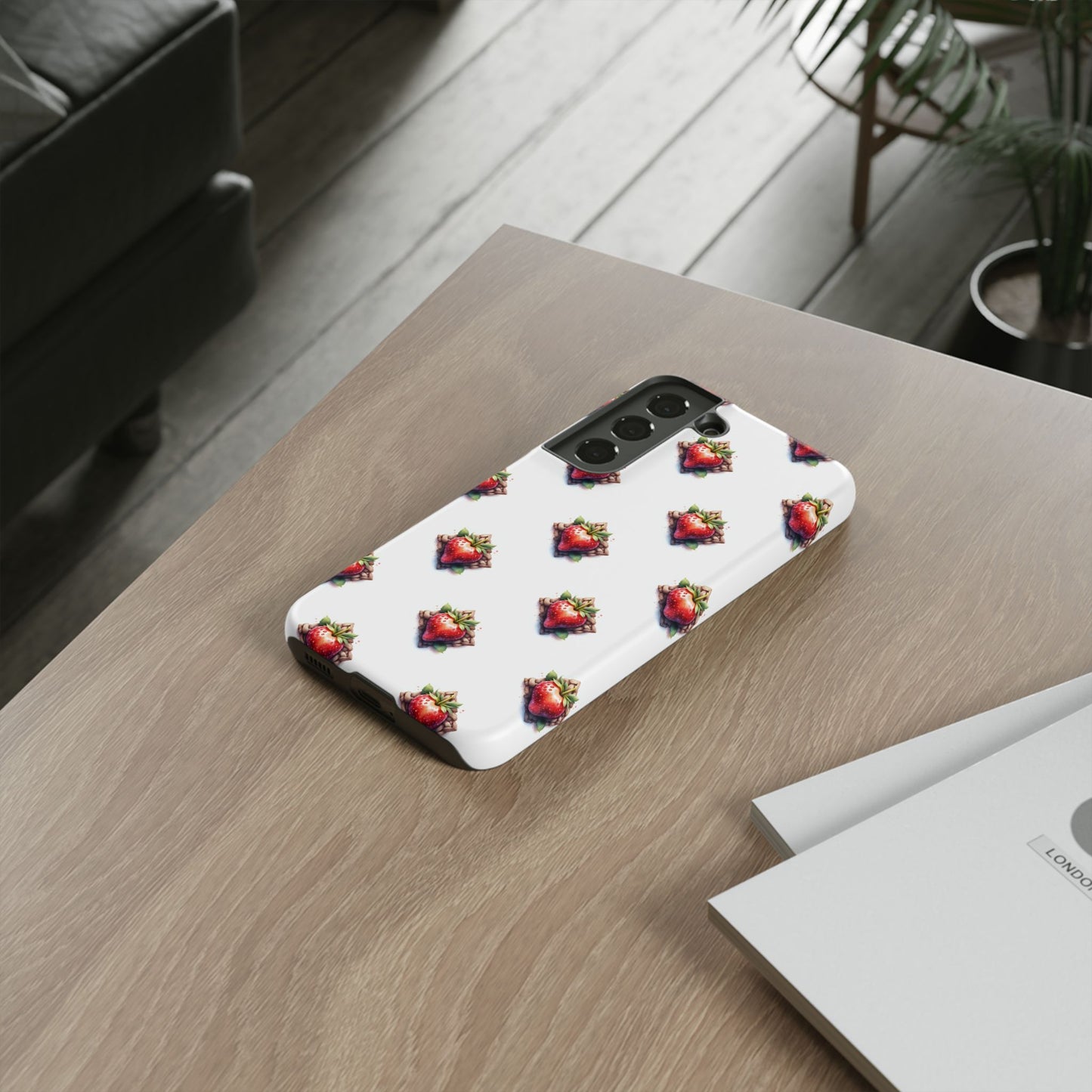 Strawberry Celtic Knot Phone Case, Cute Phone Cover, Gift for Her, Custom Smartphone Case, Funky Accessories, Valentine's Day Gift