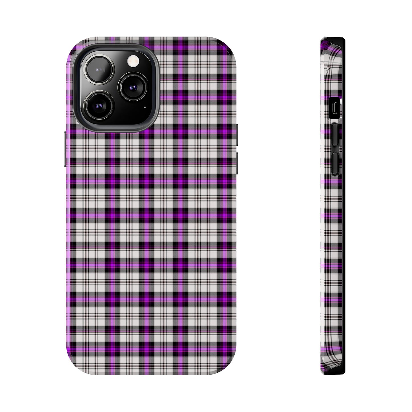 Stylish Tough Phone Case, Purple Plaid Protective Cover, Cute Gift for Teens, Cell Phone Accessory, Trendy Tech - Celtic Scents