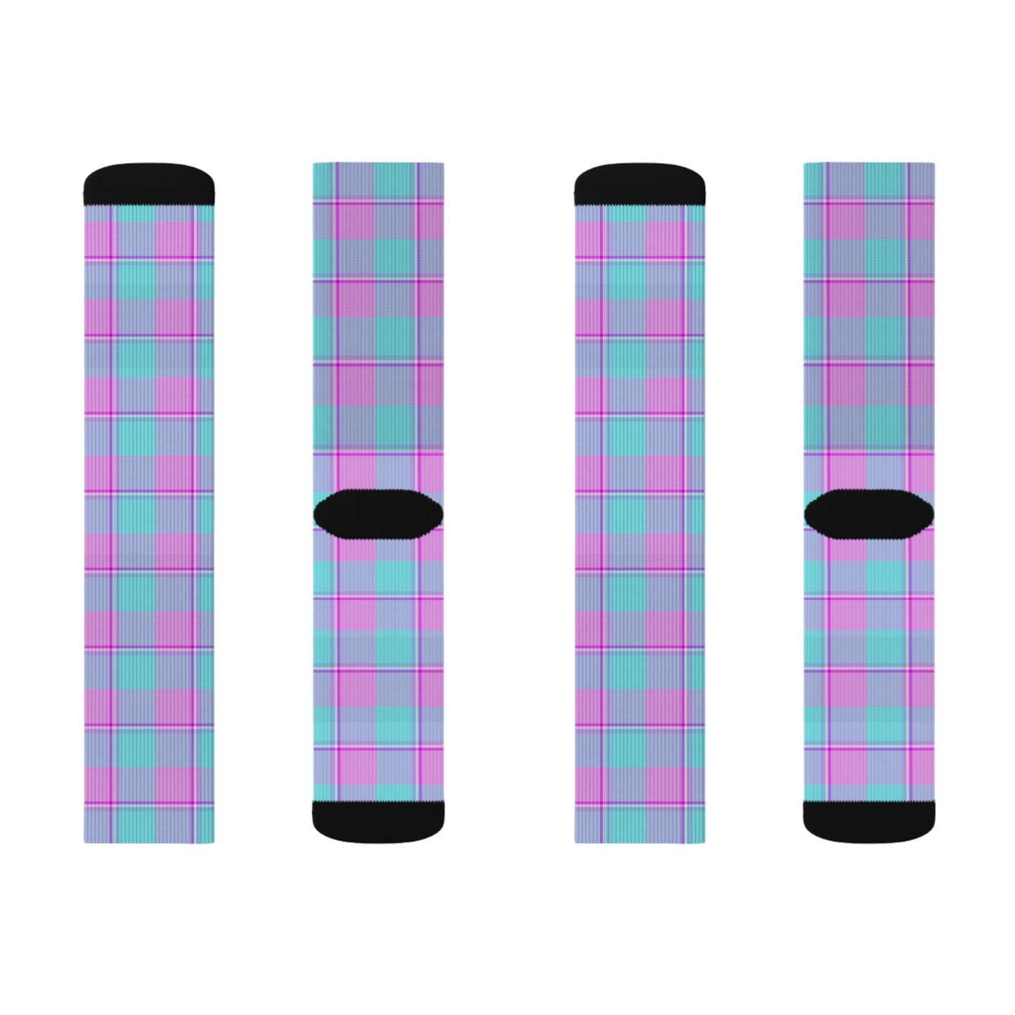 Vibrant Plaid Sublimation Socks, Colorful Patterned Socks, Unique Gift - Celtic Scents