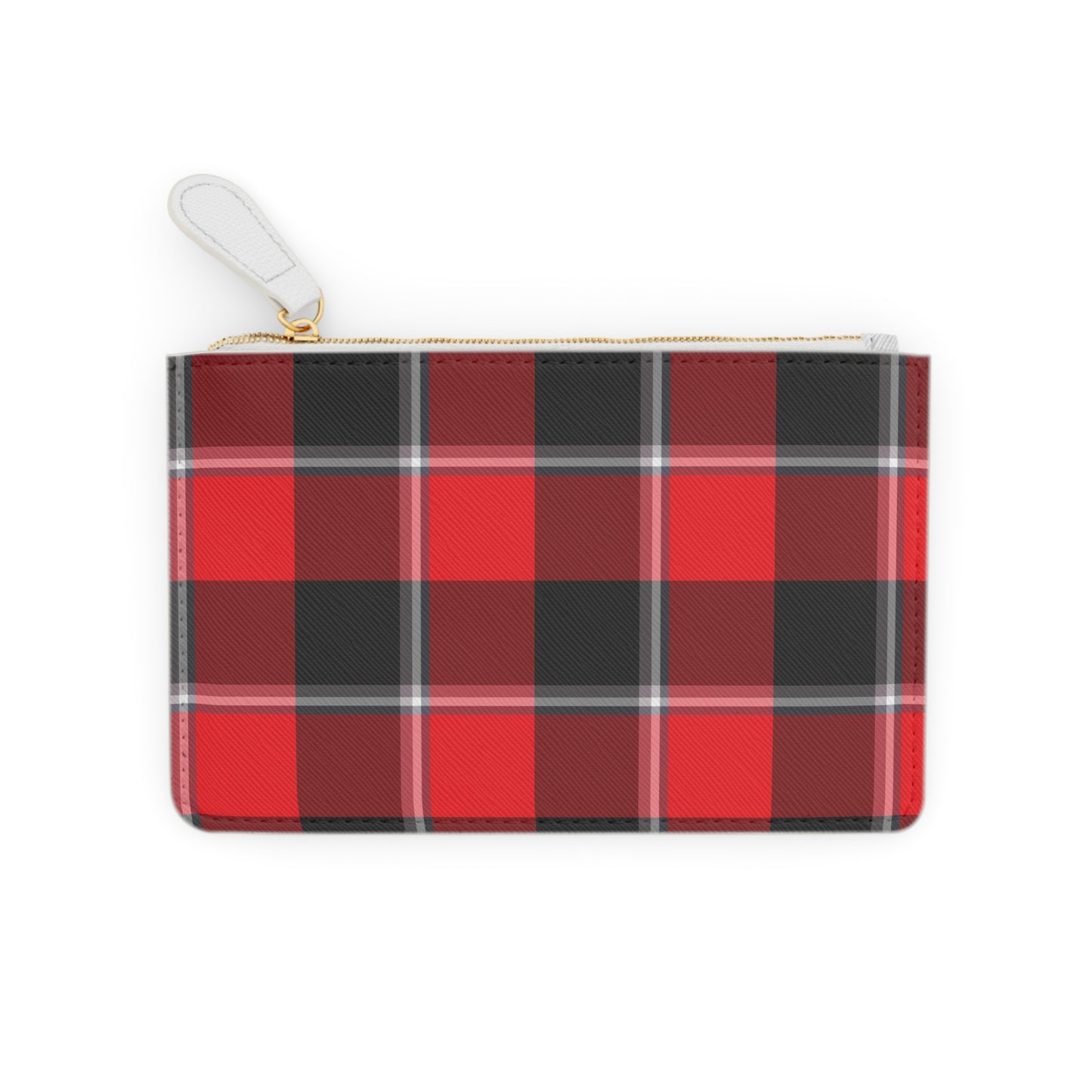 Personalized Mini Clutch Bag, Red Plaid Pouch, Custom Name Wallet, Fashion Accessory, Perfect Gift for Her, Holiday Essentials - Celtic Scents