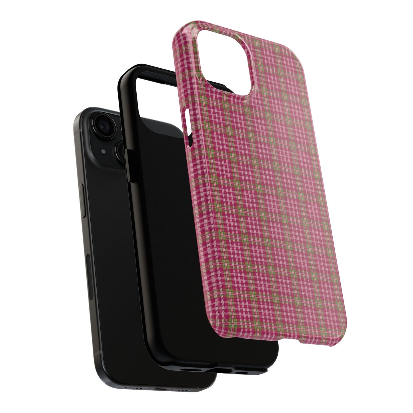 Stylish Tough Phone Cases - Protect Your Phone with Trendy Plaid Design, Gift for Her, Pink Plaid Design - Celtic Scents