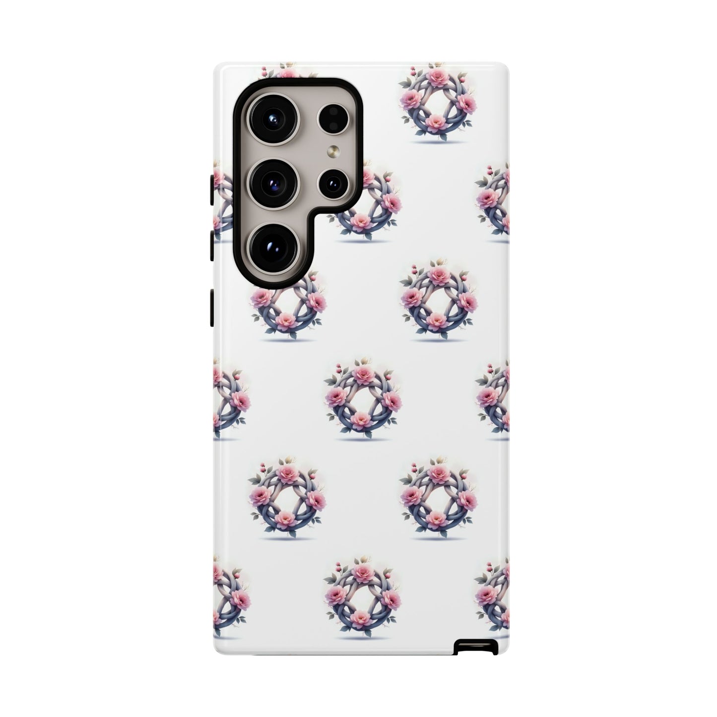 Floral Phone Case, Tough Cases for Women, Cute Celtic Knot Floral Design iPhone Cover, Gift for Her, Stylish Tech Accessories