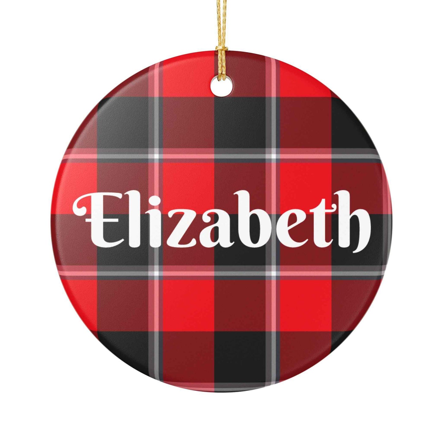 Personalized Plaid Ornament, Custom Holiday Decor, Christmas Gift, Family Keepsake, Unique Home Decoration