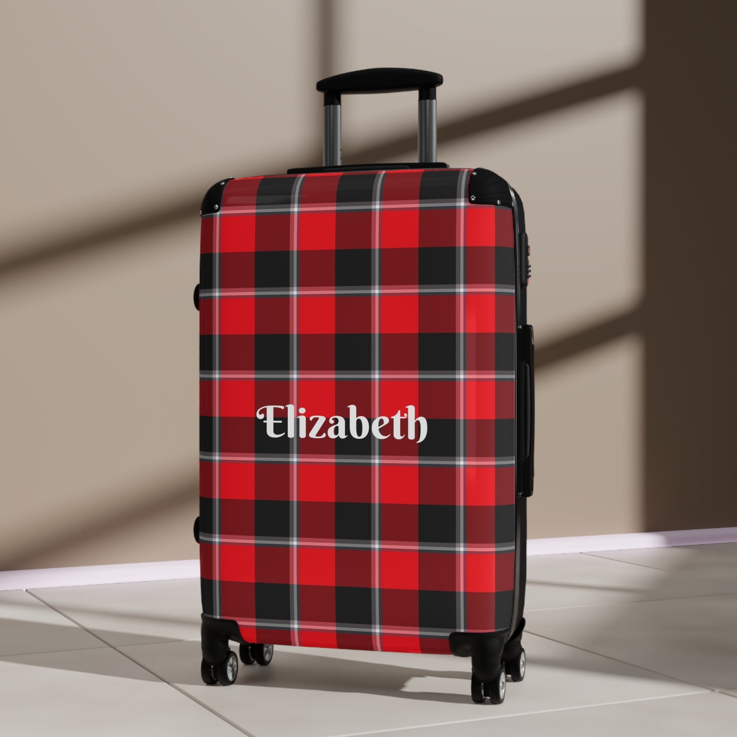 Personalized Plaid Suitcase, Travel Bag, Baggage, Custom Luggage, Vacation Essentials, Gift for Travelers, Family Trips - Celtic Scents