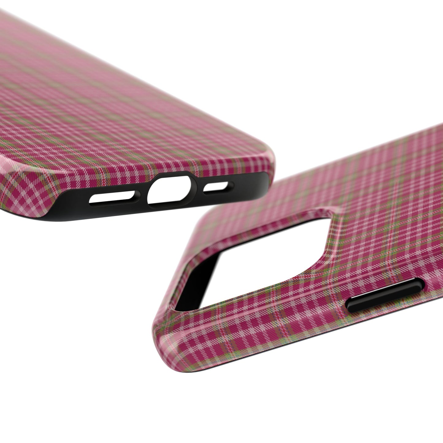 Stylish Tough Phone Cases - Protect Your Phone with Trendy Plaid Design, Gift for Her, Pink Plaid Design - Celtic Scents
