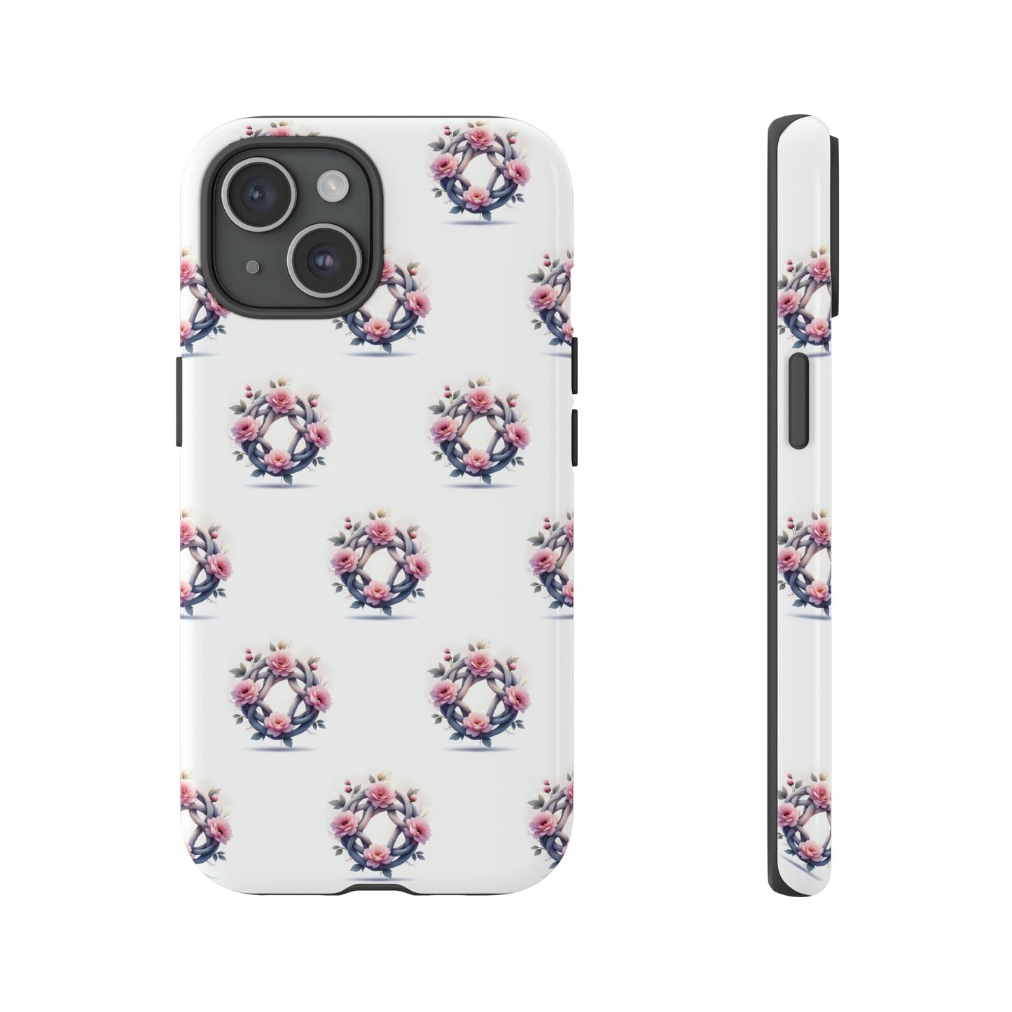 Floral Phone Case, Tough Cases for Women, Cute Celtic Knot Floral Design iPhone Cover, Gift for Her, Stylish Tech Accessories