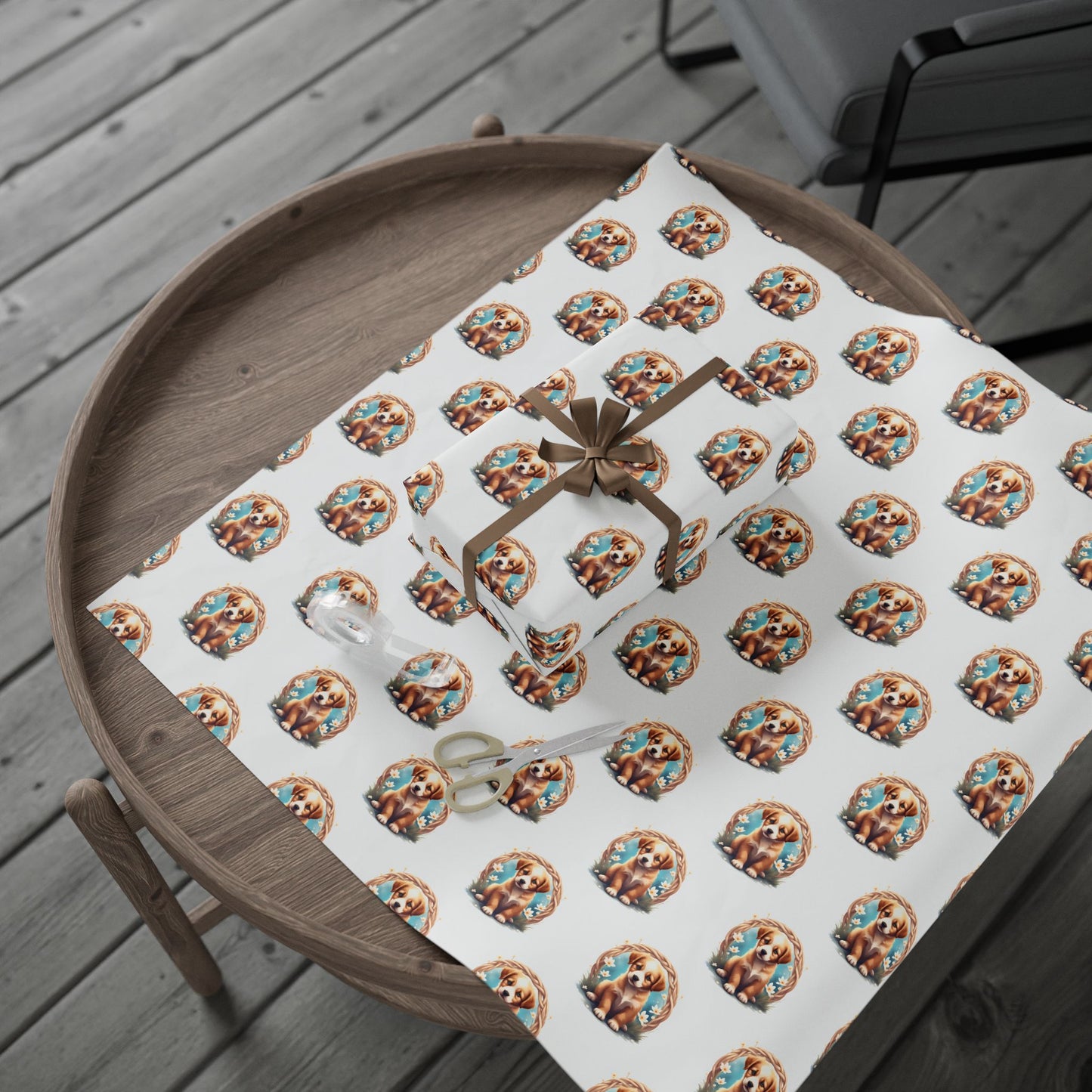 Puppy Design Wrapping Paper, Gift Wrap, Dog Lover Gift, Birthday Wrap, Holiday Packaging - Celtic Scents