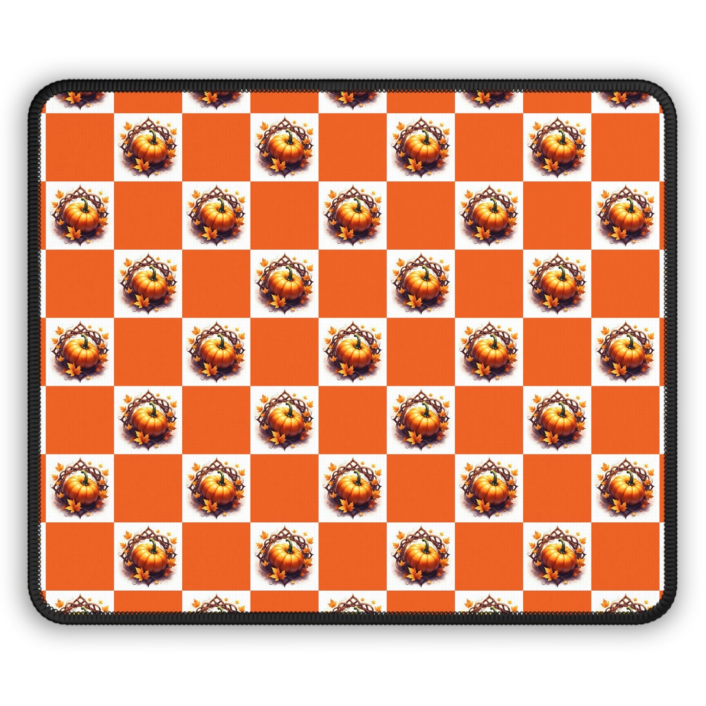 Vibrant Gaming Mouse Pad, Gaming Desk Accessories, Gamer Gift, Office Decor, Mouse Mat, Unique Pumpkin Checkered Design - Celtic Scents