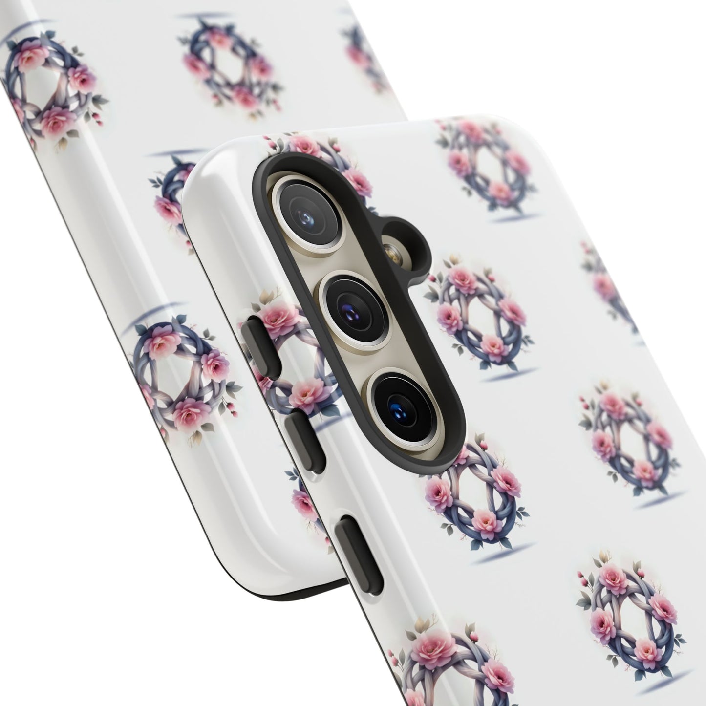 Floral Phone Case, Tough Cases for Women, Cute Celtic Knot Floral Design iPhone Cover, Gift for Her, Stylish Tech Accessories