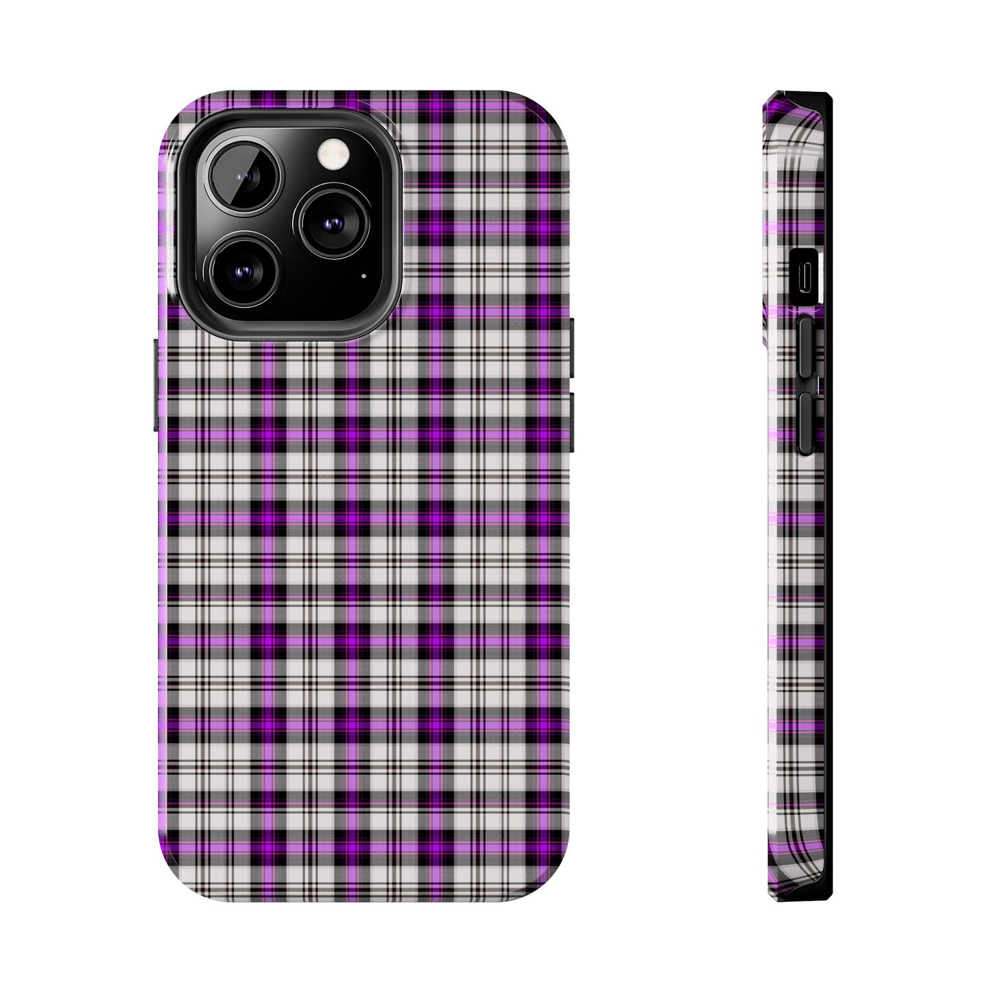 Stylish Tough Phone Case, Purple Plaid Protective Cover, Cute Gift for Teens, Cell Phone Accessory, Trendy Tech - Celtic Scents