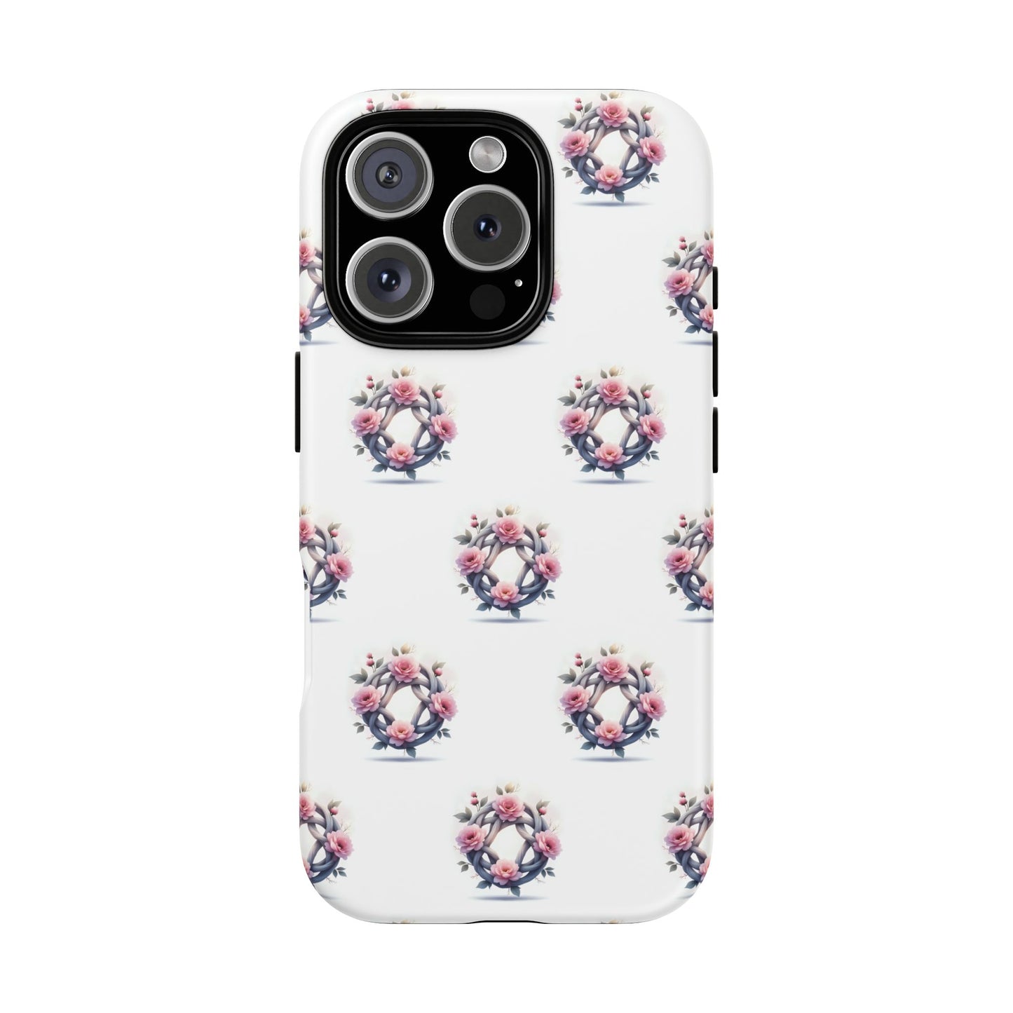 Floral Phone Case, Tough Cases for Women, Cute Celtic Knot Floral Design iPhone Cover, Gift for Her, Stylish Tech Accessories