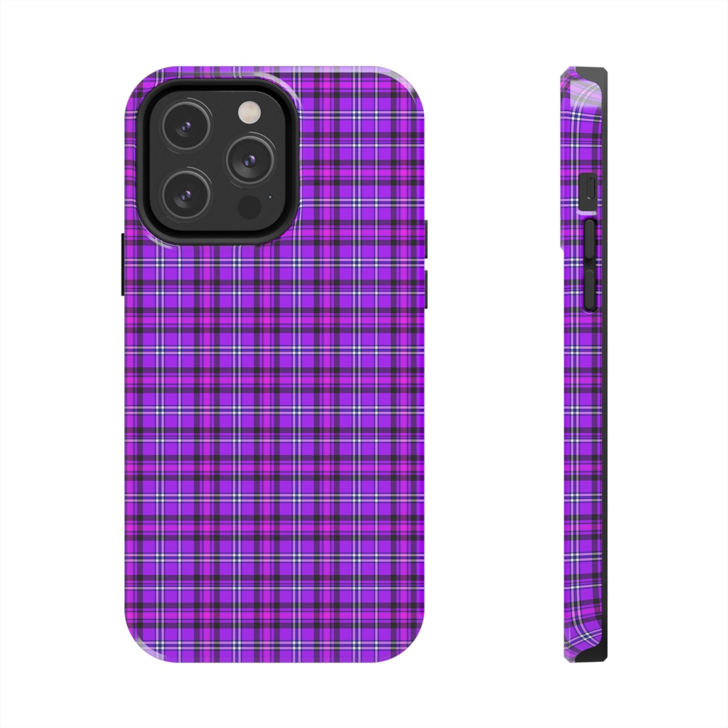 Purple Plaid Stylish Tough Phone Cases, Durable Phone Cover, Protective Case, Trendy Design, Gifts for Her - Celtic Scents