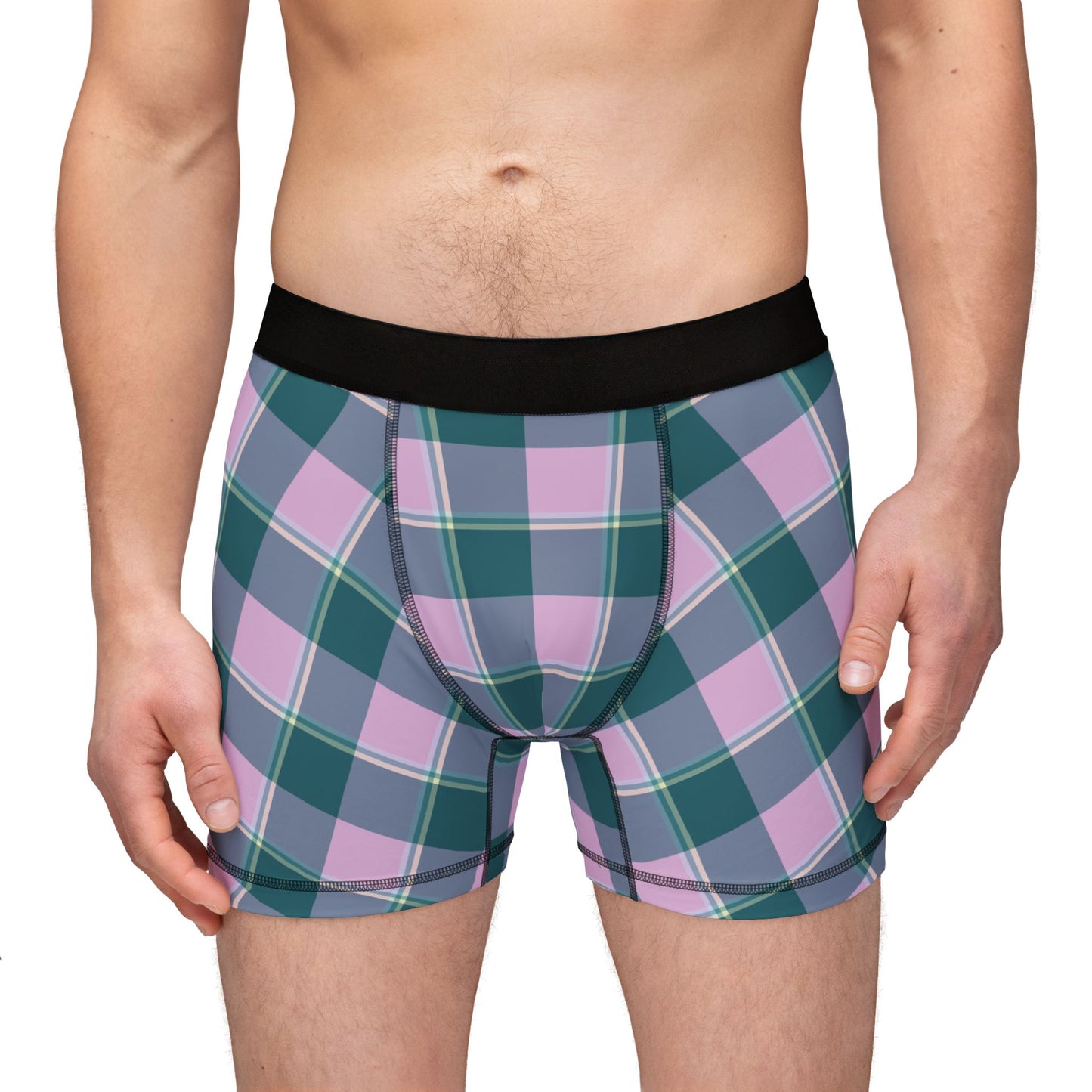 Ming and Melanie Plaid Men's Boxers, Stylish, Unique Underwear for Everyday Wear