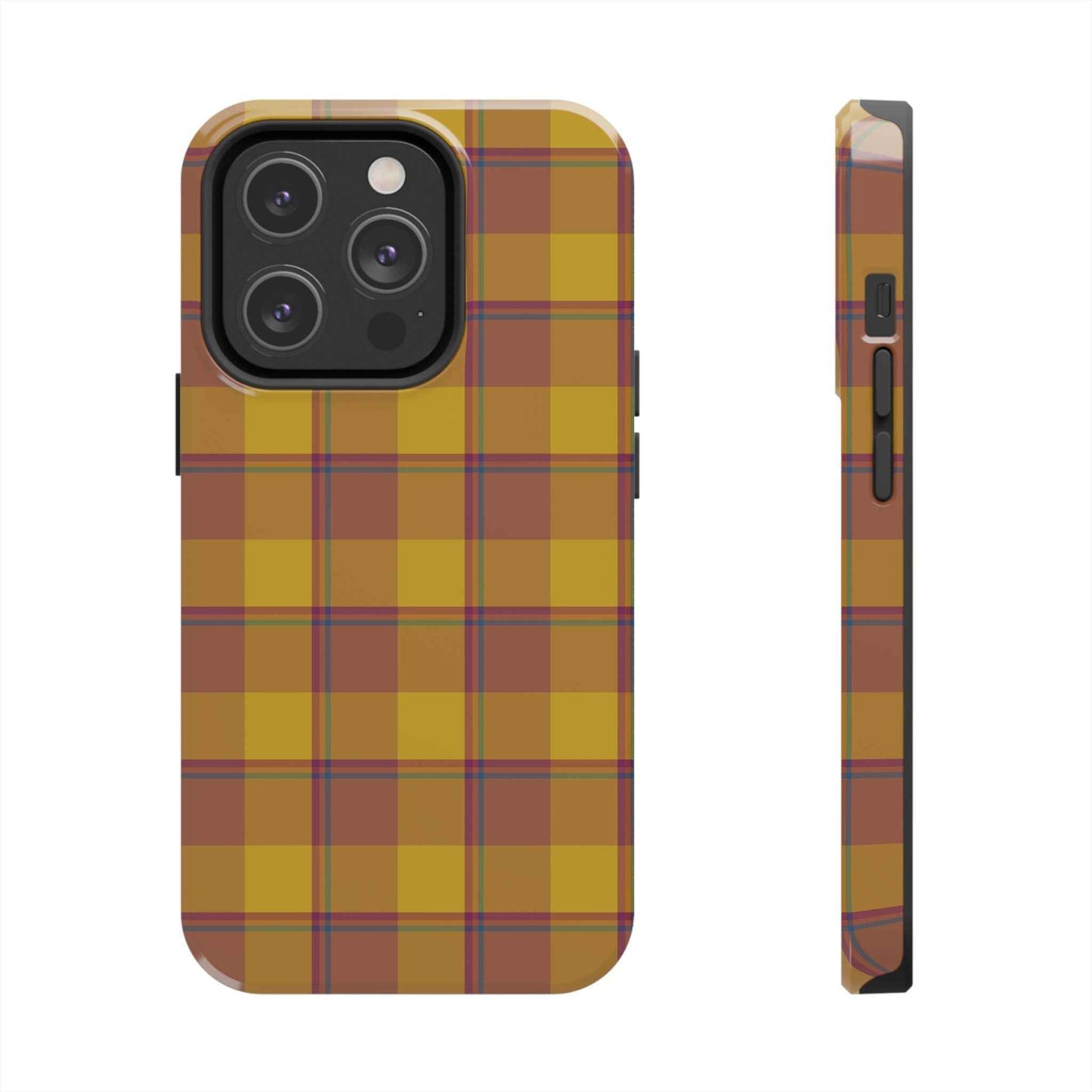Plaid Tough Phone Case, Durable Phone Cover, Fall Inspired Accessory, Gift for Her, Stylish Cell Phone Protector