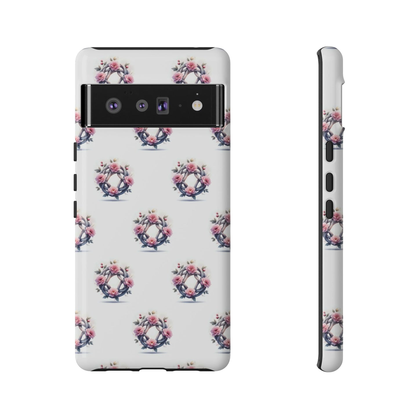Floral Phone Case, Tough Cases for Women, Cute Celtic Knot Floral Design iPhone Cover, Gift for Her, Stylish Tech Accessories