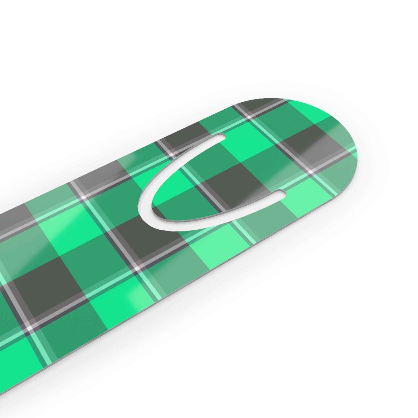 Personalized Plaid Bookmark, Custom Name Bookmark, Perfect Gift for Readers, Book Lover Accessories, Green Checkered Design