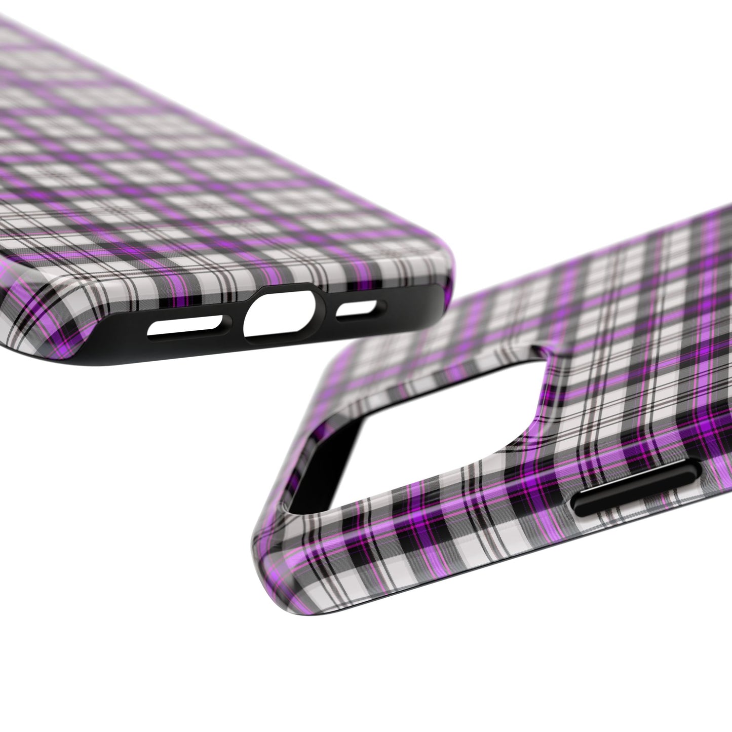 Stylish Tough Phone Case, Purple Plaid Protective Cover, Cute Gift for Teens, Cell Phone Accessory, Trendy Tech - Celtic Scents