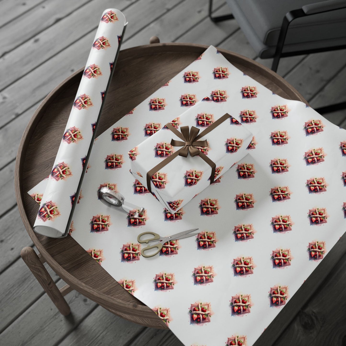 Strawberry Wrapping Paper - Holiday Gift Wrap, Birthday Gift Wrap, Christmas Wrap, Eco-Friendly Wrapping Paper, Unique Gift Presentation - Celtic Scents