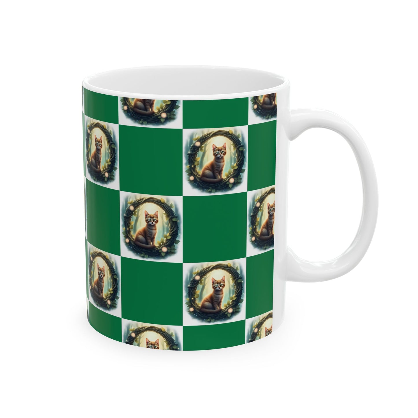 Festive Cat Ceramic Mug - Perfect for Animal Lovers, Christmas Gift, Holiday Coffee Mug, Cozy Home Decor, Cute Tea Cup - Celtic Scents