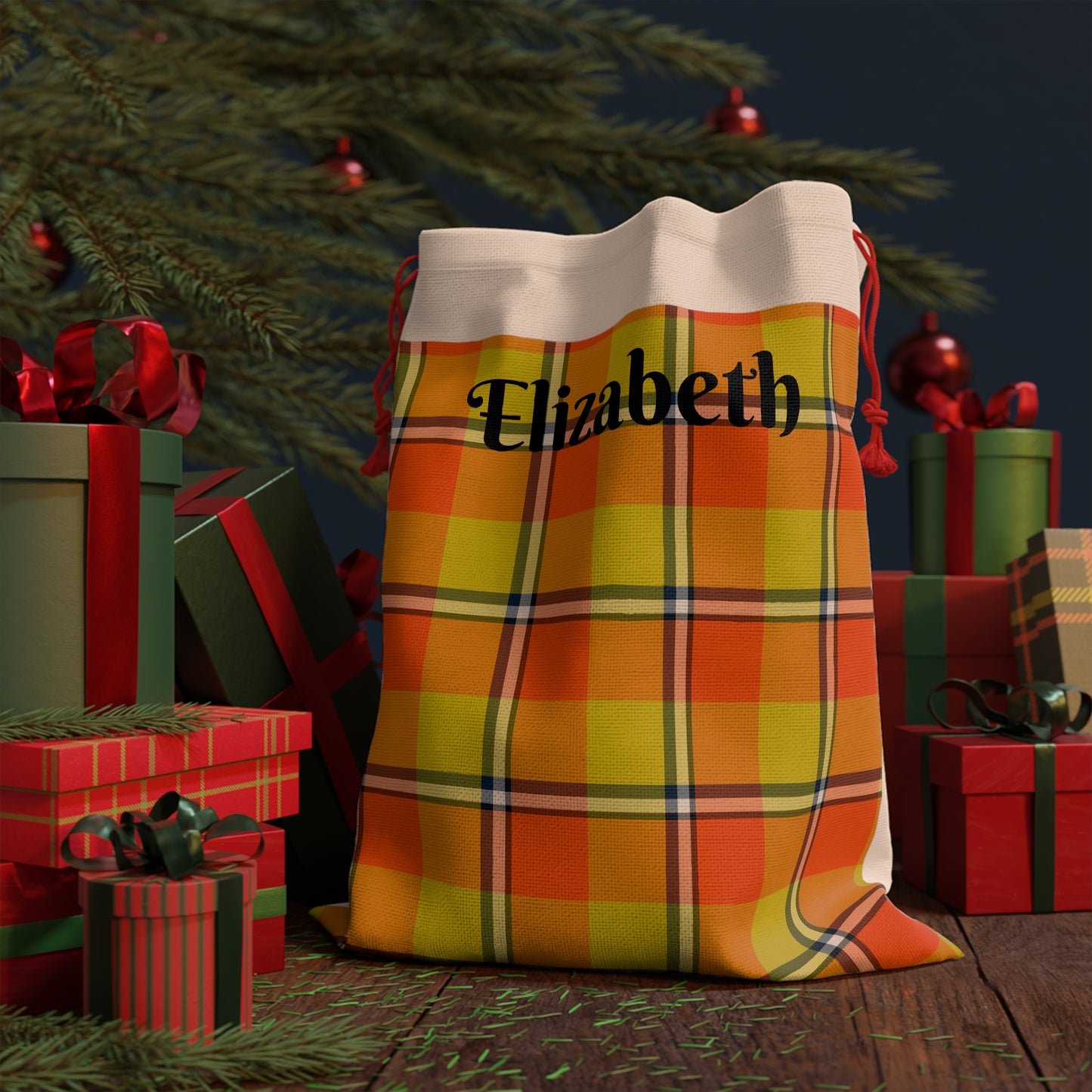 Personalized Plaid Gift Bag, Custom Gift Wrap for Birthdays, Holidays, Weddings, Ideal for Special Occasions, Unique Party Favor - Celtic Scents