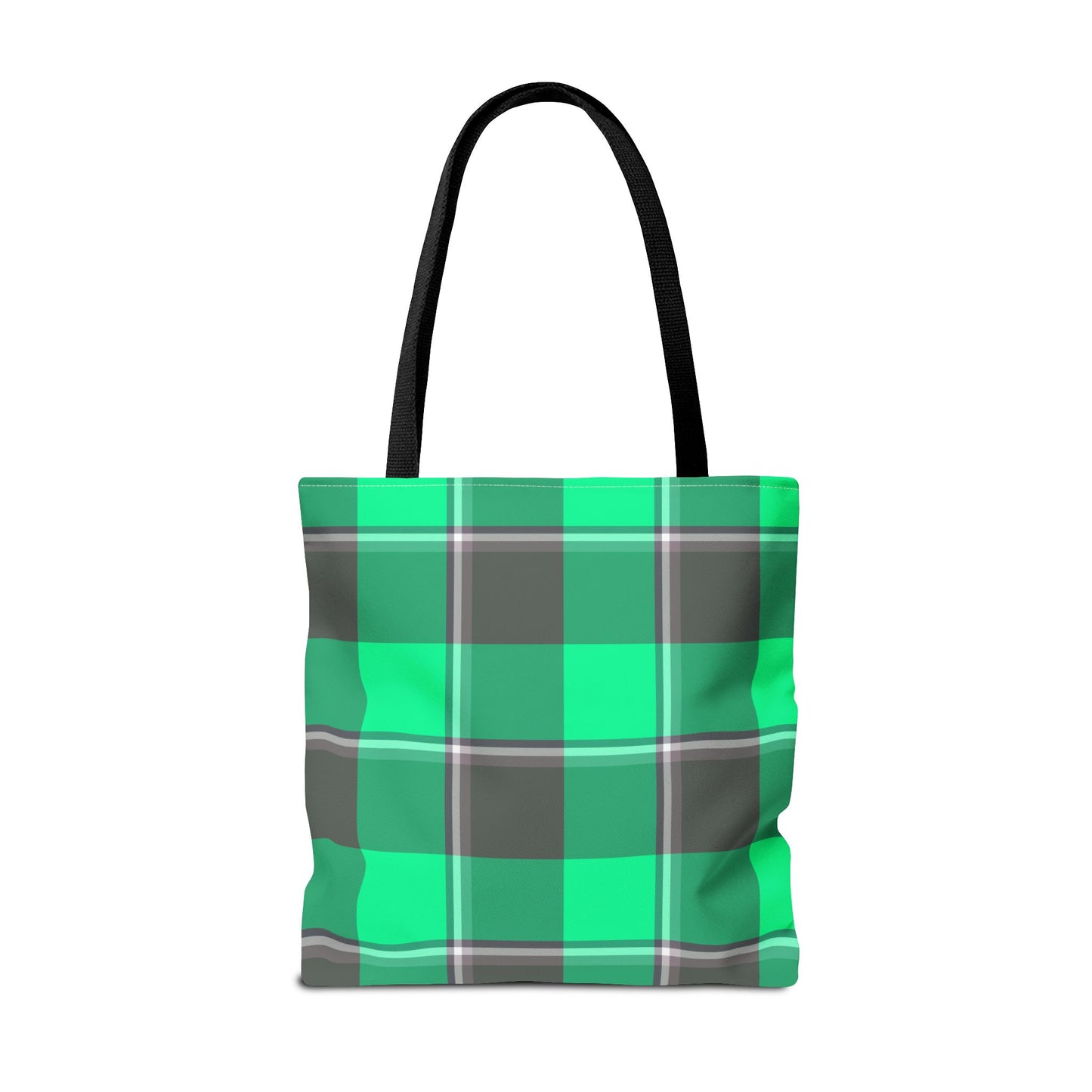 Personalized Green Plaid Tote Bag, Custom Shopping Bag, Eco-Friendly Gift, Beach Bag, Everyday Handbag, Travel Tote - Celtic Scents